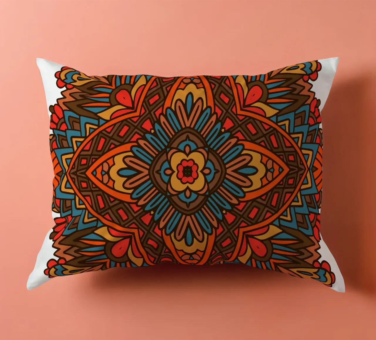 Mandala colorato e intricato cuscino da Spiritual Touch