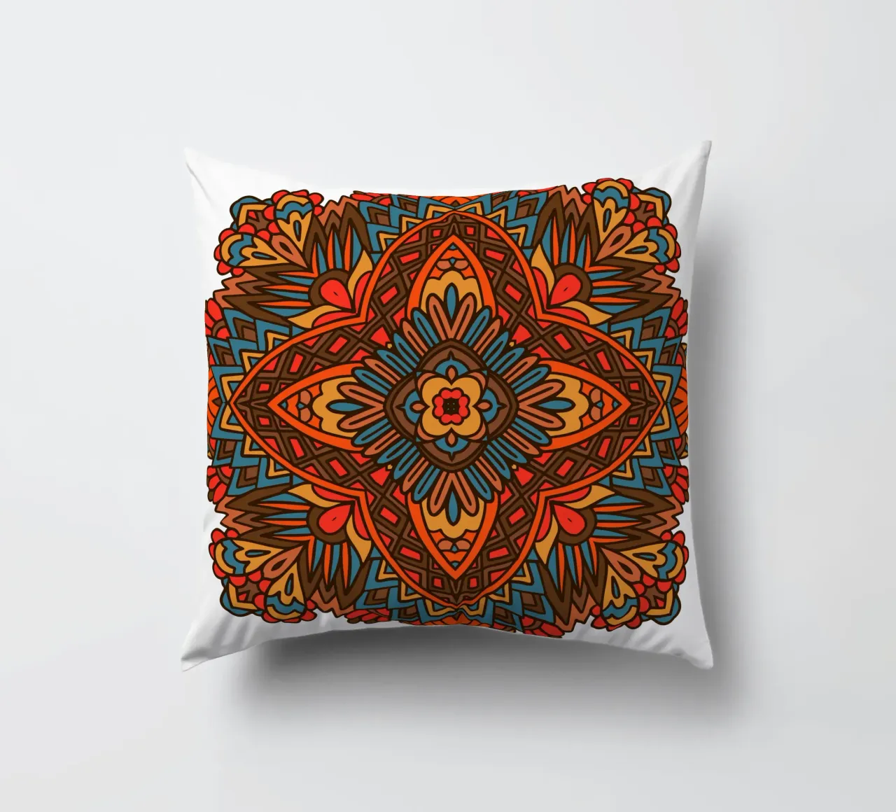 Mandala colorato e intricato cuscino da Spiritual Touch