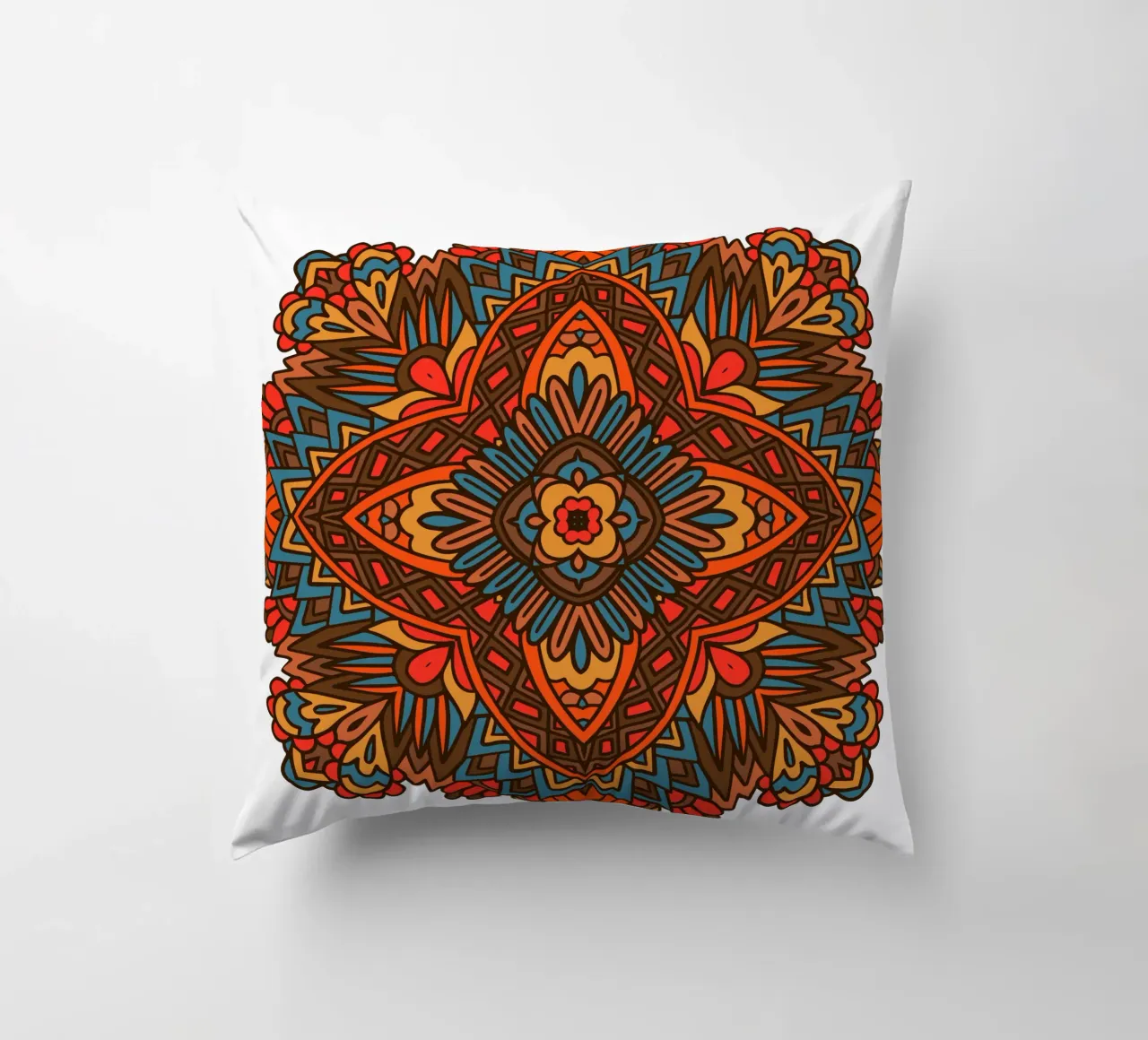 Mandala colorato e intricato cuscino da Spiritual Touch