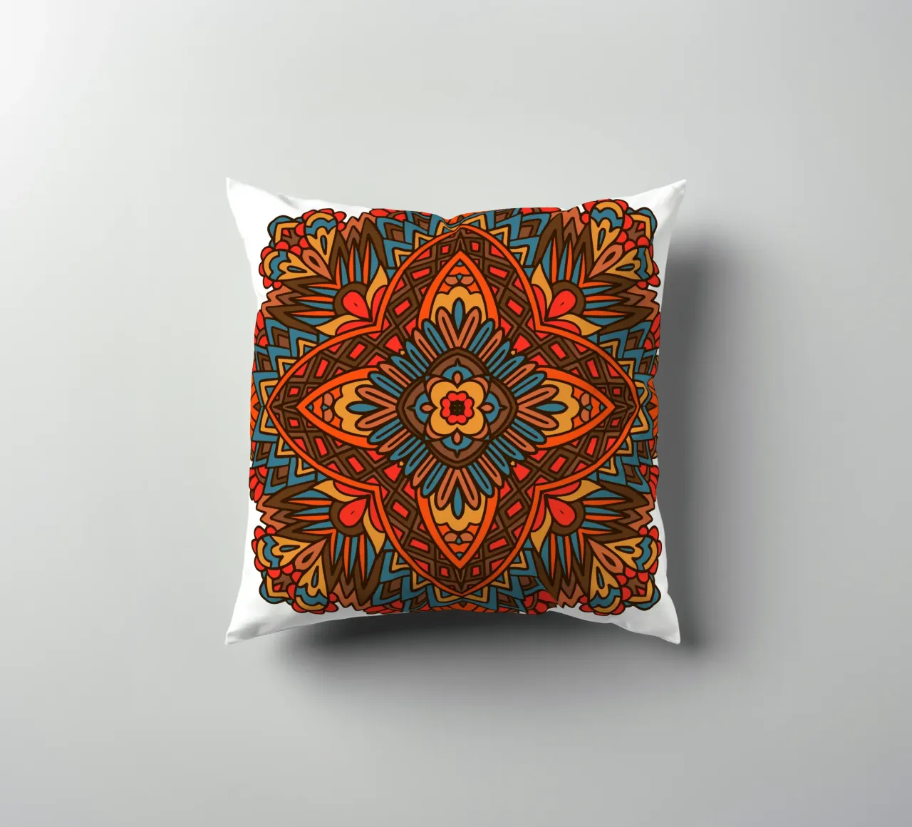 Mandala colorato e intricato cuscino da Spiritual Touch