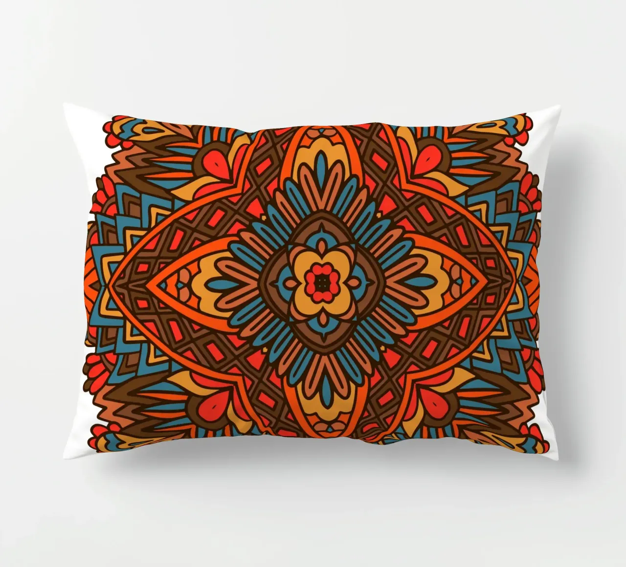 Mandala colorato e intricato cuscino da Spiritual Touch