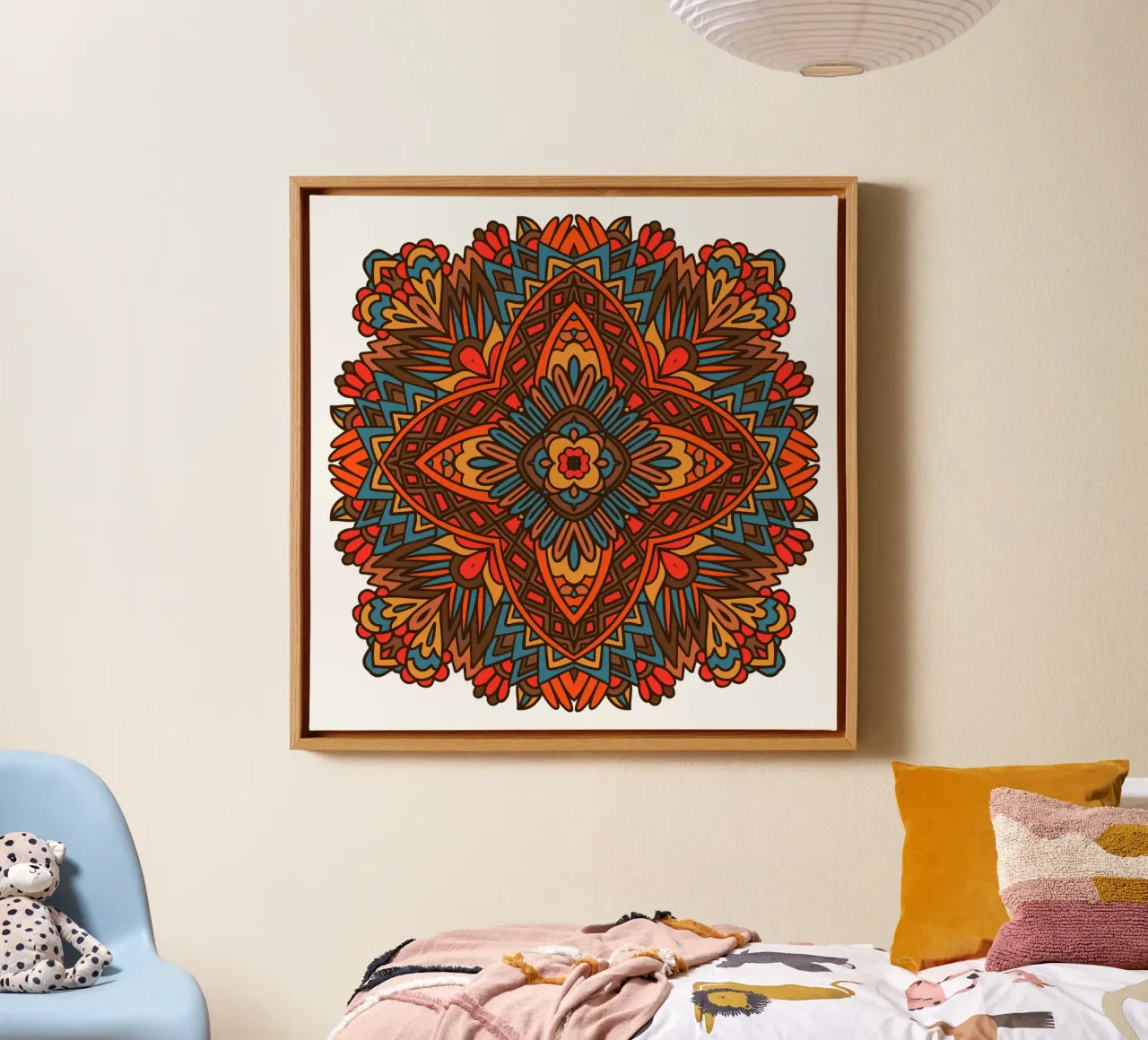Mandala colorato e intricato tela con Cornice a cassetta da Spiritual Touch