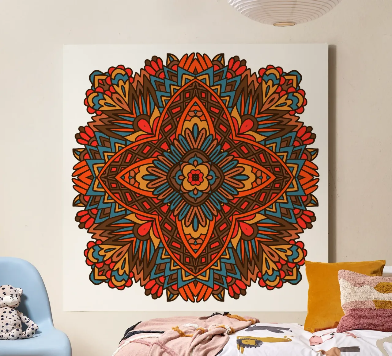 Mandala colorato e intricato tela con Cornice a cassetta da Spiritual Touch