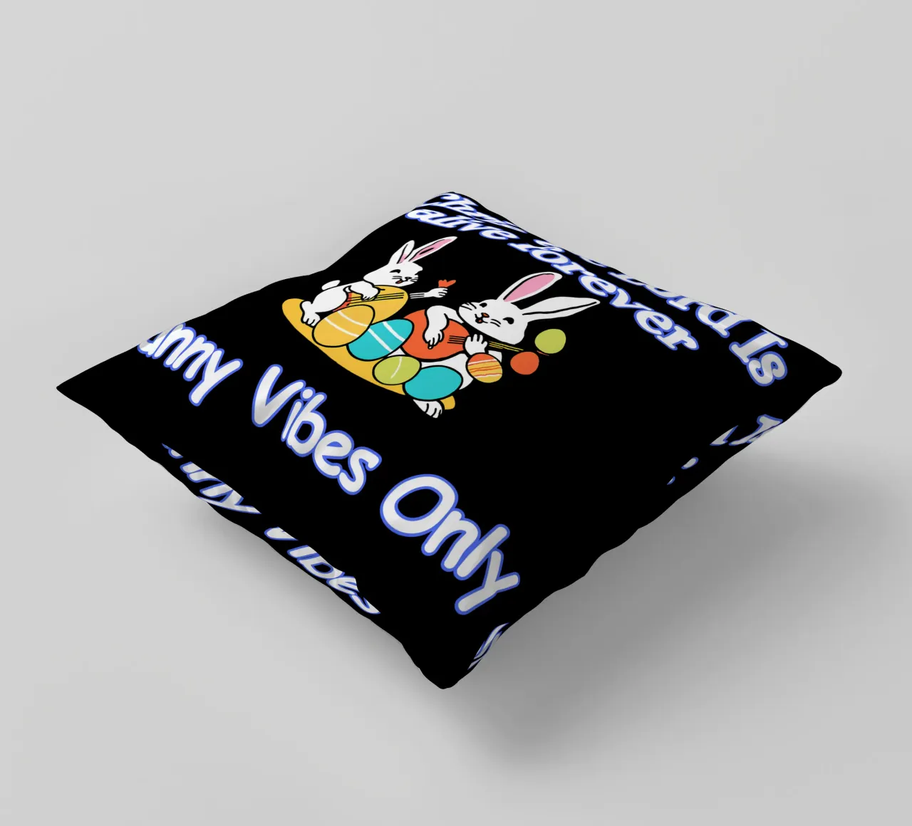 Christ the Lord is Alive Bunny Vibes Only Forever decorative cushion by Lionandlamb
