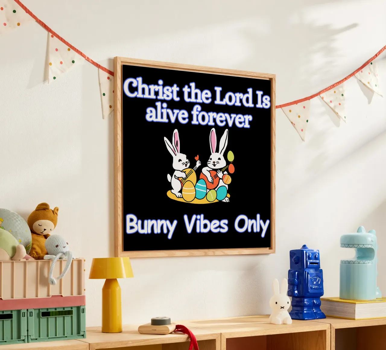 Christ the Lord is Alive Bunny Vibes Only Forever metacrilato de Lionandlamb