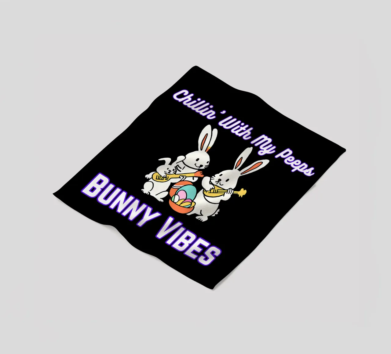 Chillin' with My Peeps Hop into Bunny Vibes All Day fleece blanket by Lionandlamb