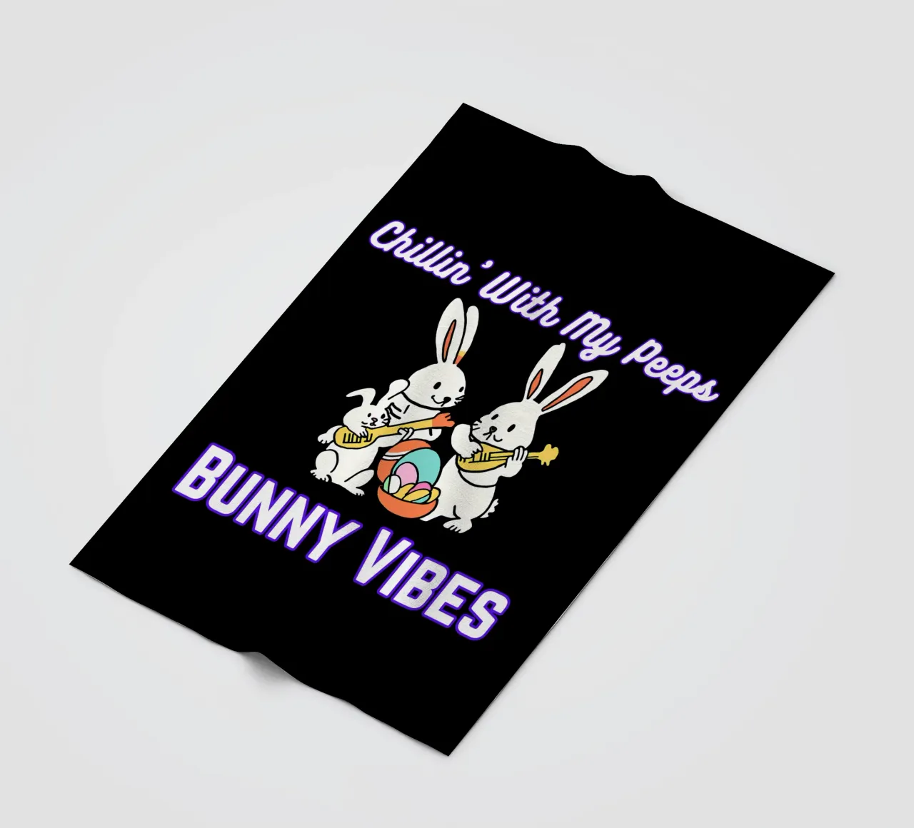Chillin' with My Peeps Hop into Bunny Vibes All Day fleece blanket by Lionandlamb