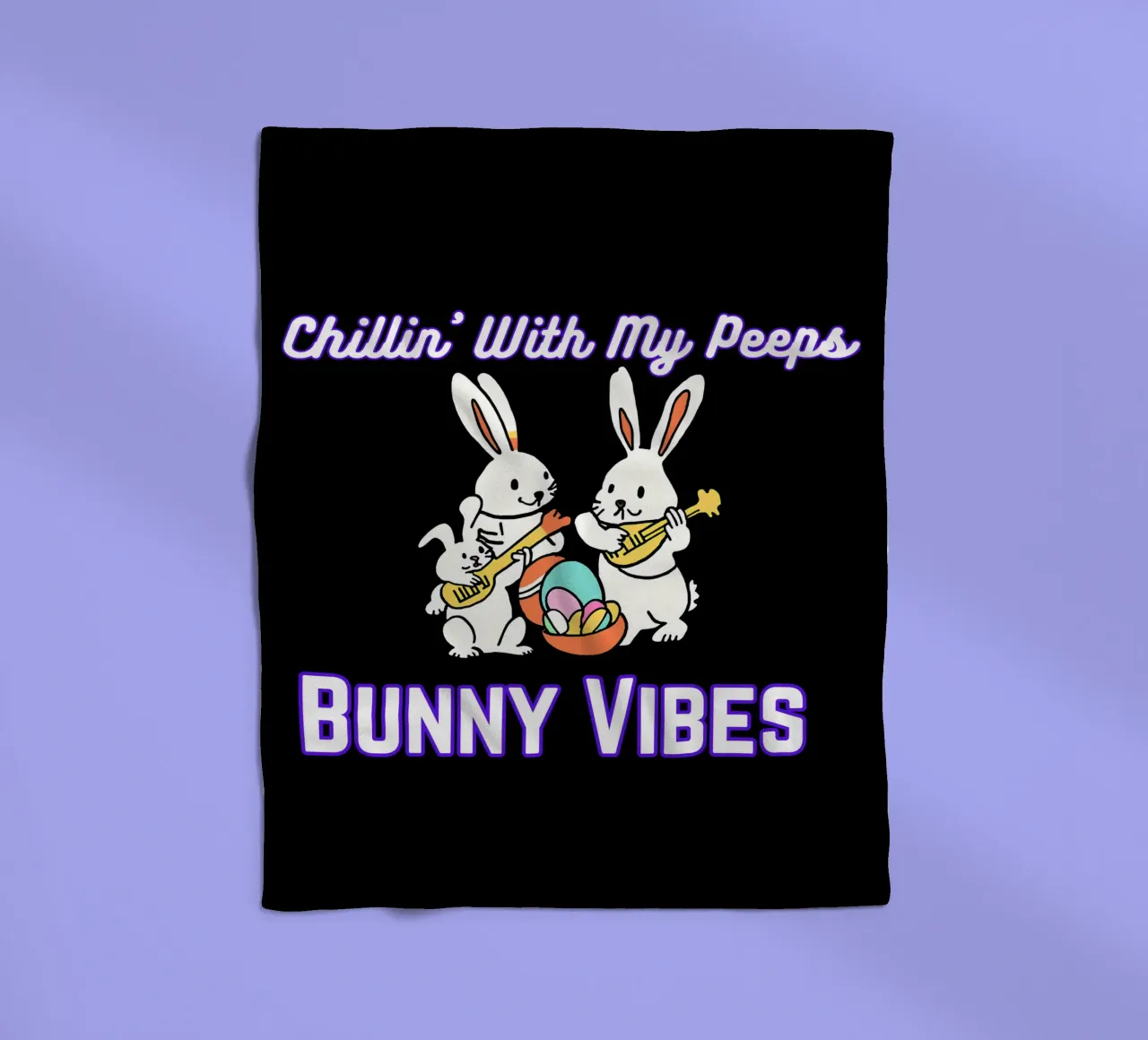Chillin' with My Peeps Hop into Bunny Vibes All Day fleece blanket by Lionandlamb