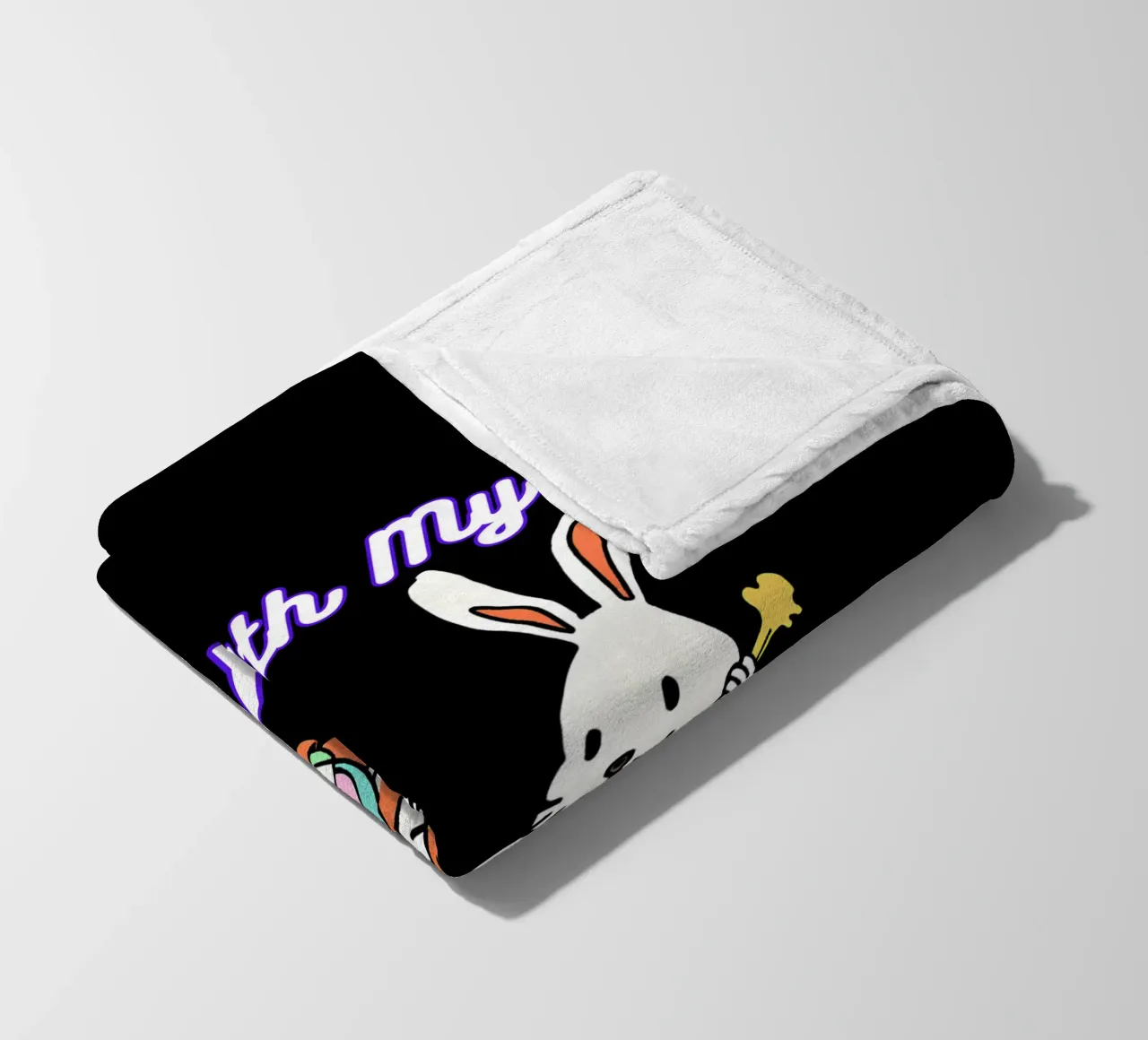 Chillin' with My Peeps Hop into Bunny Vibes All Day fleece blanket by Lionandlamb