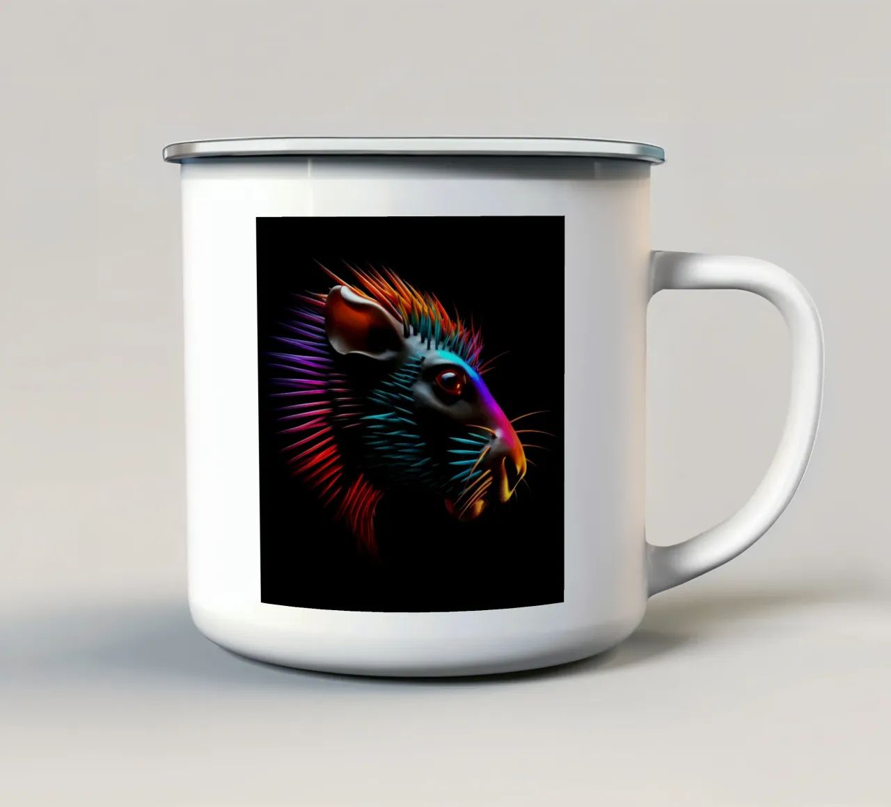 Agouti luminoso al neon tazza in smalto da Animal Portraits