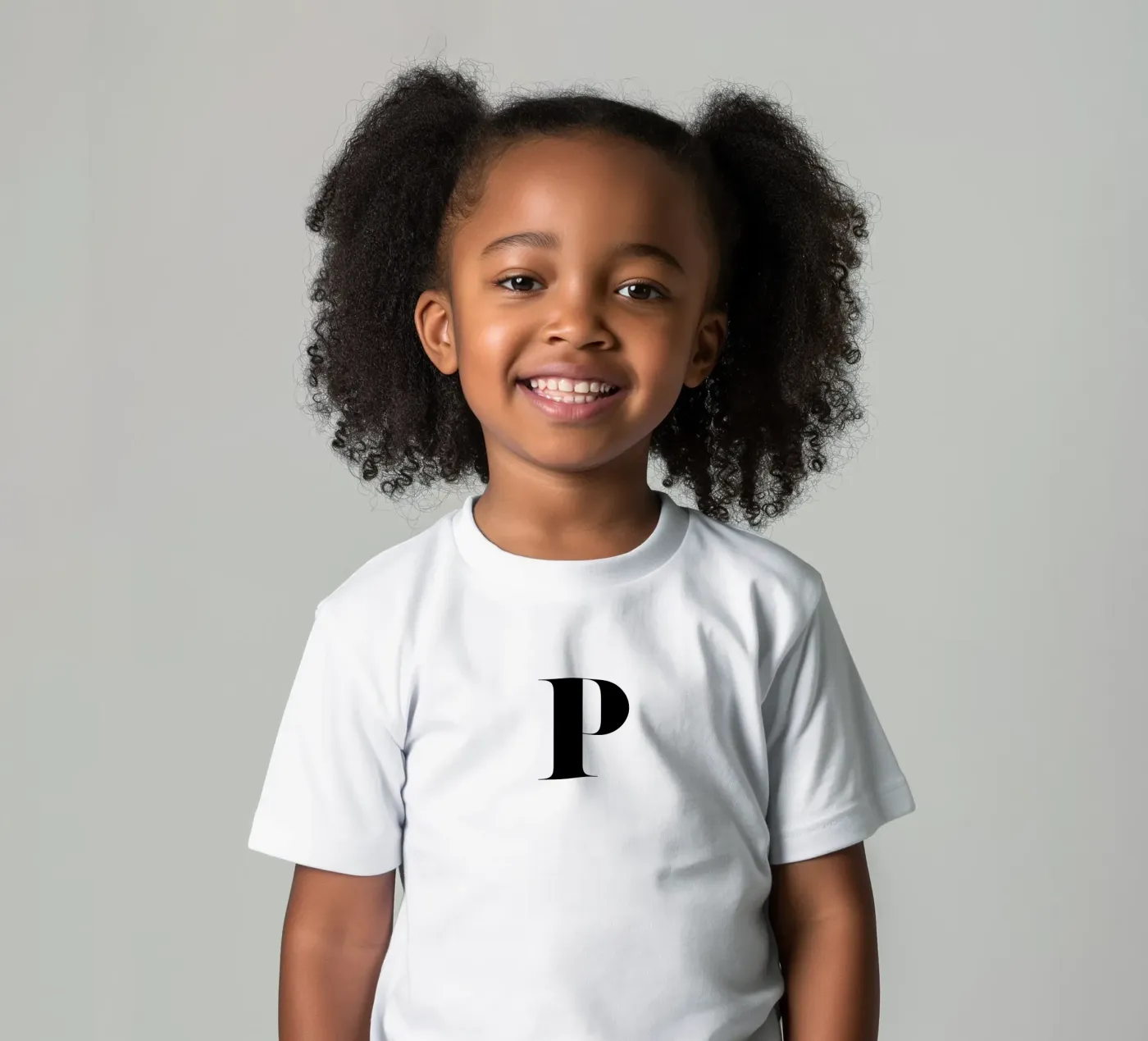 P kinder t-shirt van Mottos by Sinan Saydik