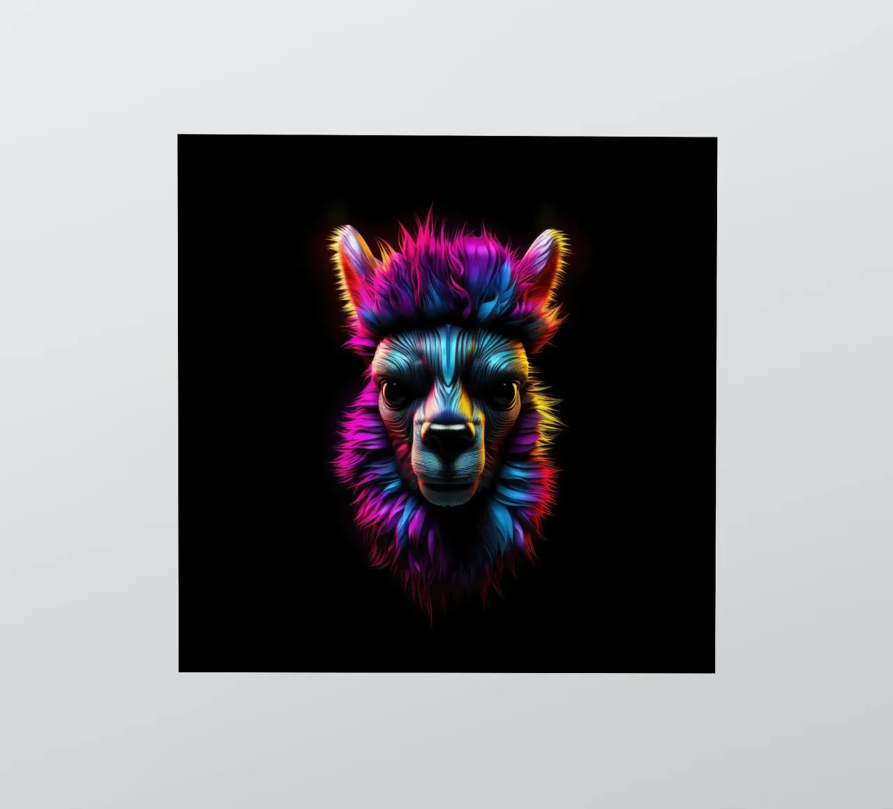 Neon Glowing Alpaca sticker by Animal Portraits