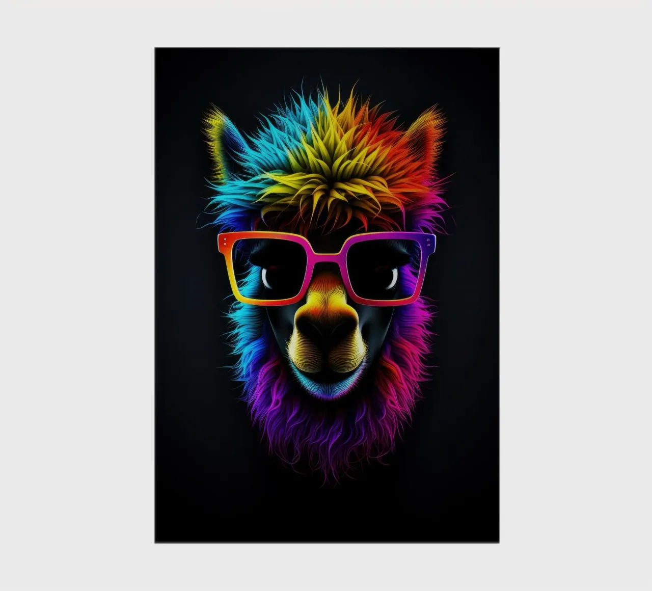 Neon leuchtendes Alpaka Notizbuch von Animal Portraits