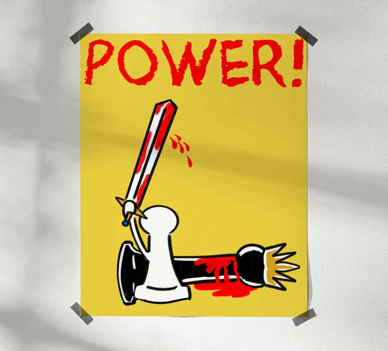 Schaken Doder Pion Duistere Humor Sarcastisch Ontwerp poster met kunststof frame van sillyindustries