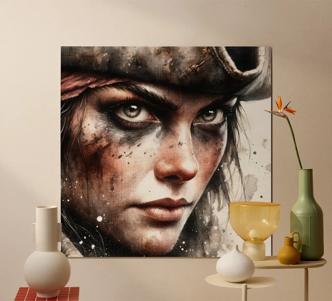 Donna pirata feroce poster da Chromatic Fusion Studio