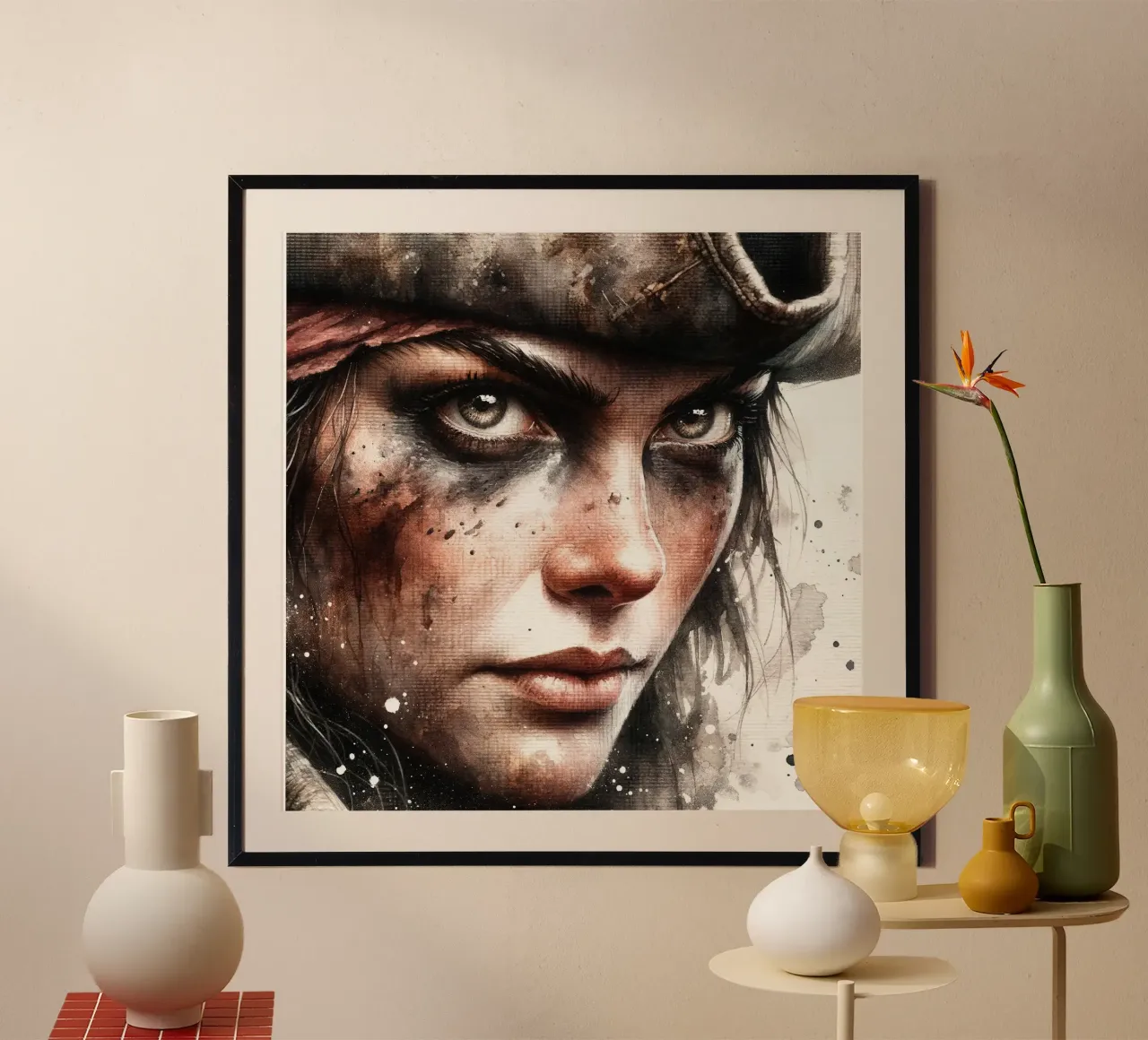 Donna pirata feroce poster da Chromatic Fusion Studio