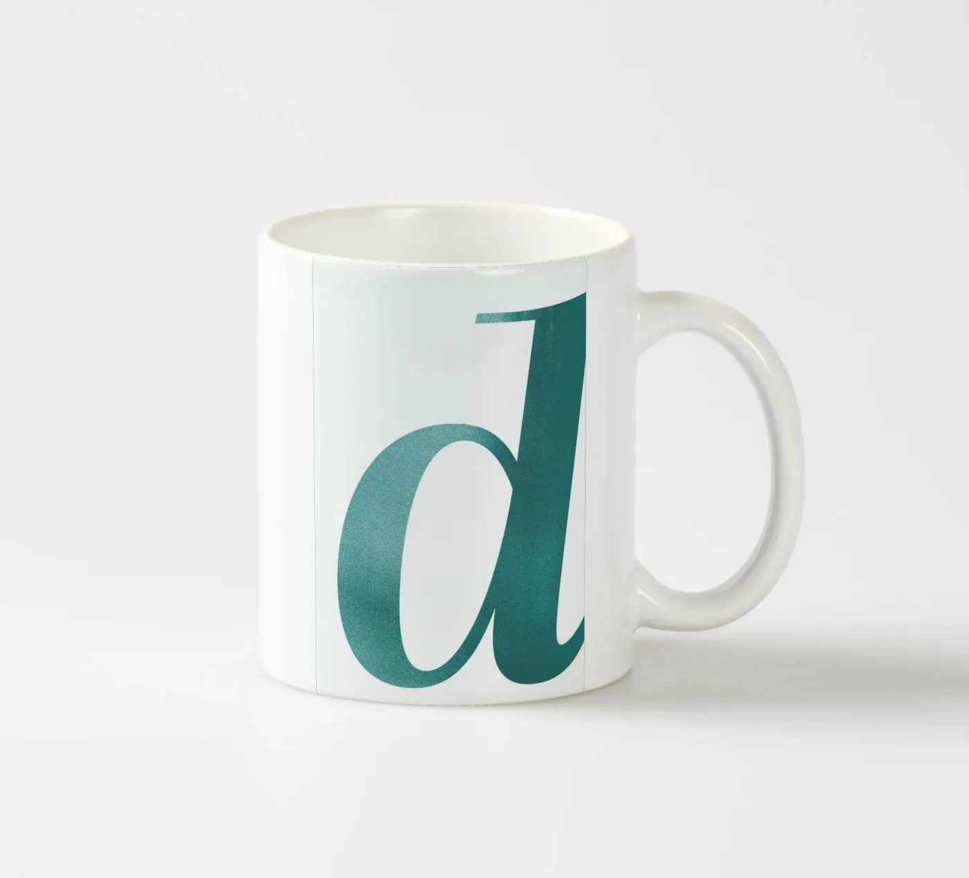 Mint D ceramic mug by petiteCAPS