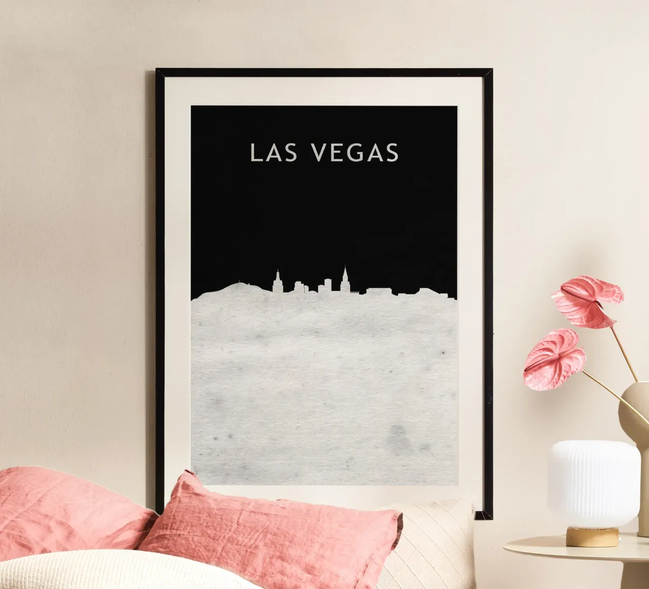 Las Vegas Nevada poster con telaio in plastica da Travelstudio