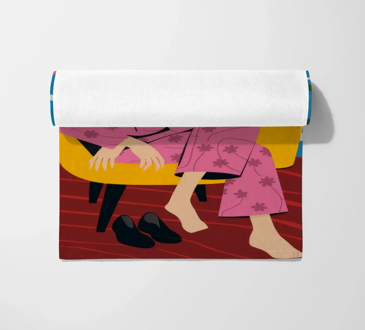Sedia con abito rosa telo mare da Kamera Obskura