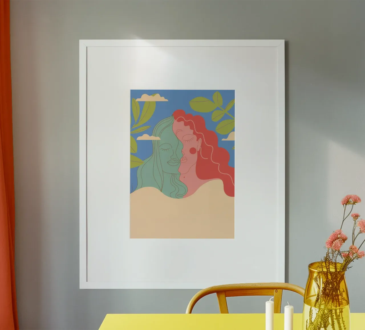 Nuvole di capelli sognanti poster con telaio in alluminio da Kamera Obskura