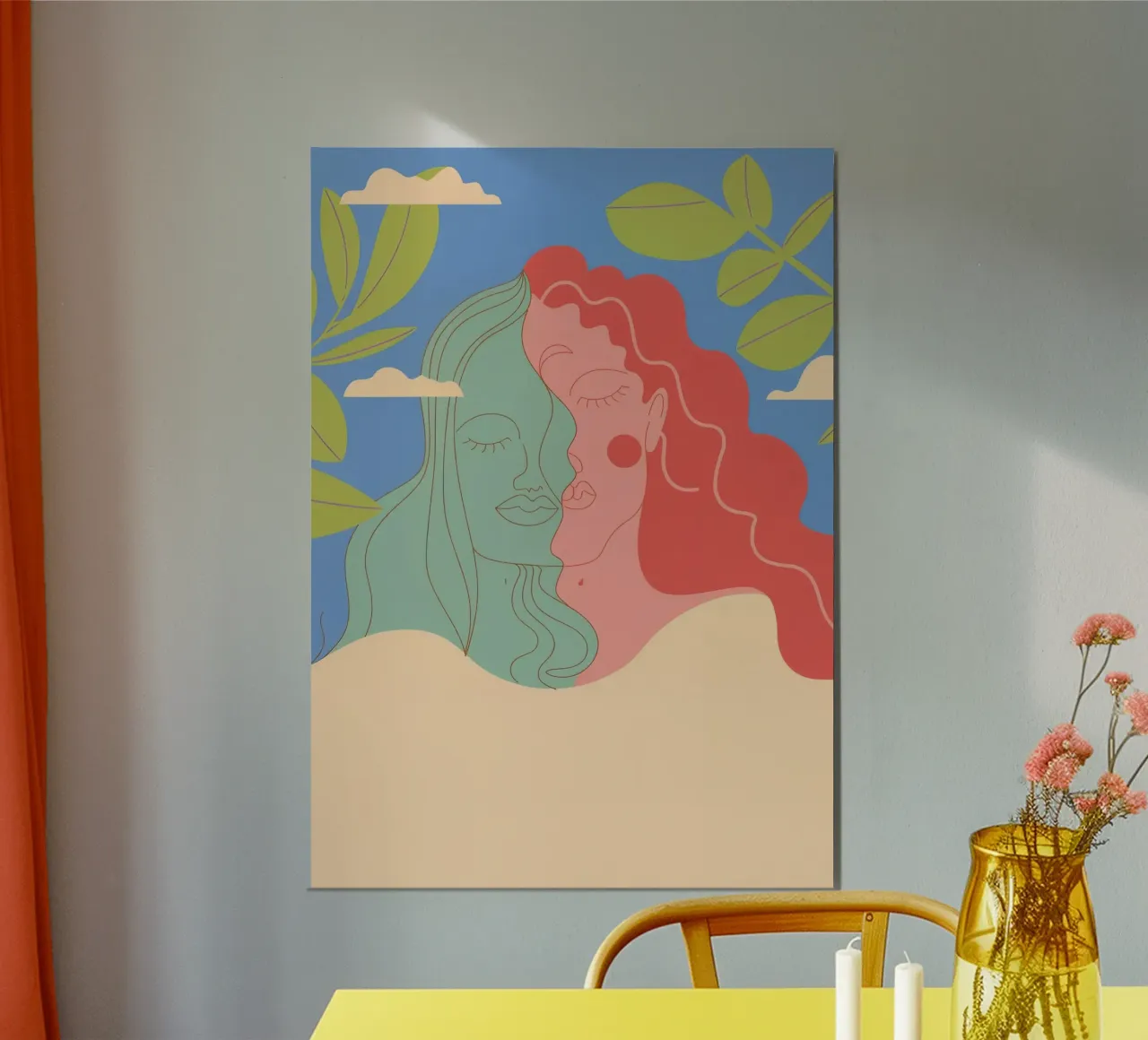Nuvole di capelli sognanti poster con telaio in alluminio da Kamera Obskura