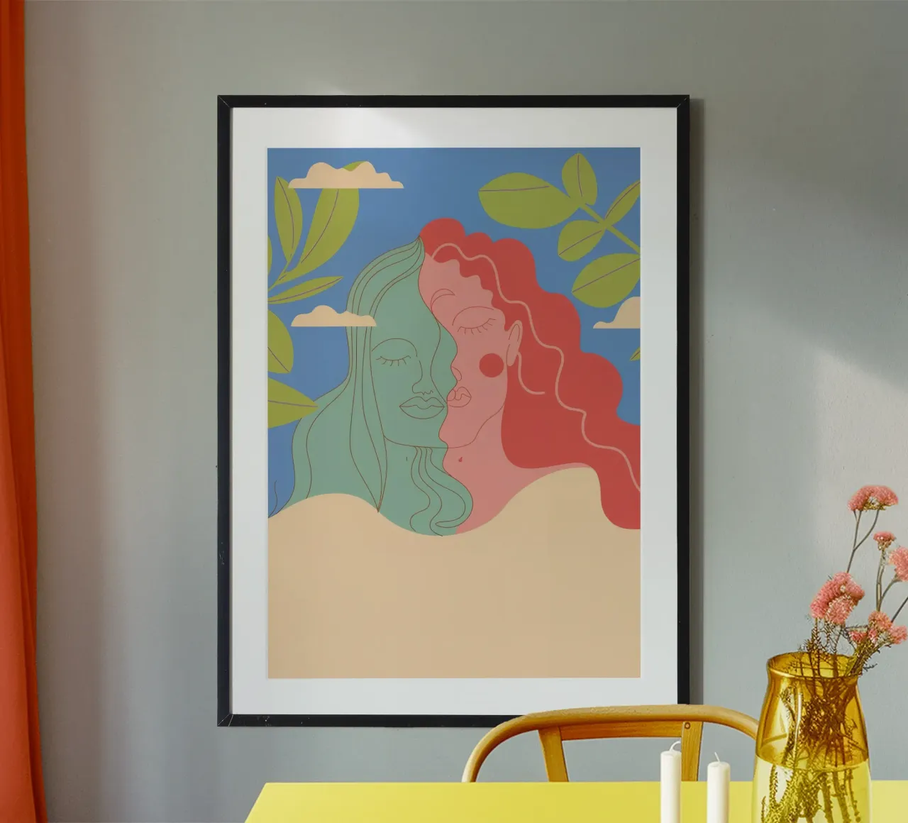 Nuvole di capelli sognanti poster con telaio in alluminio da Kamera Obskura