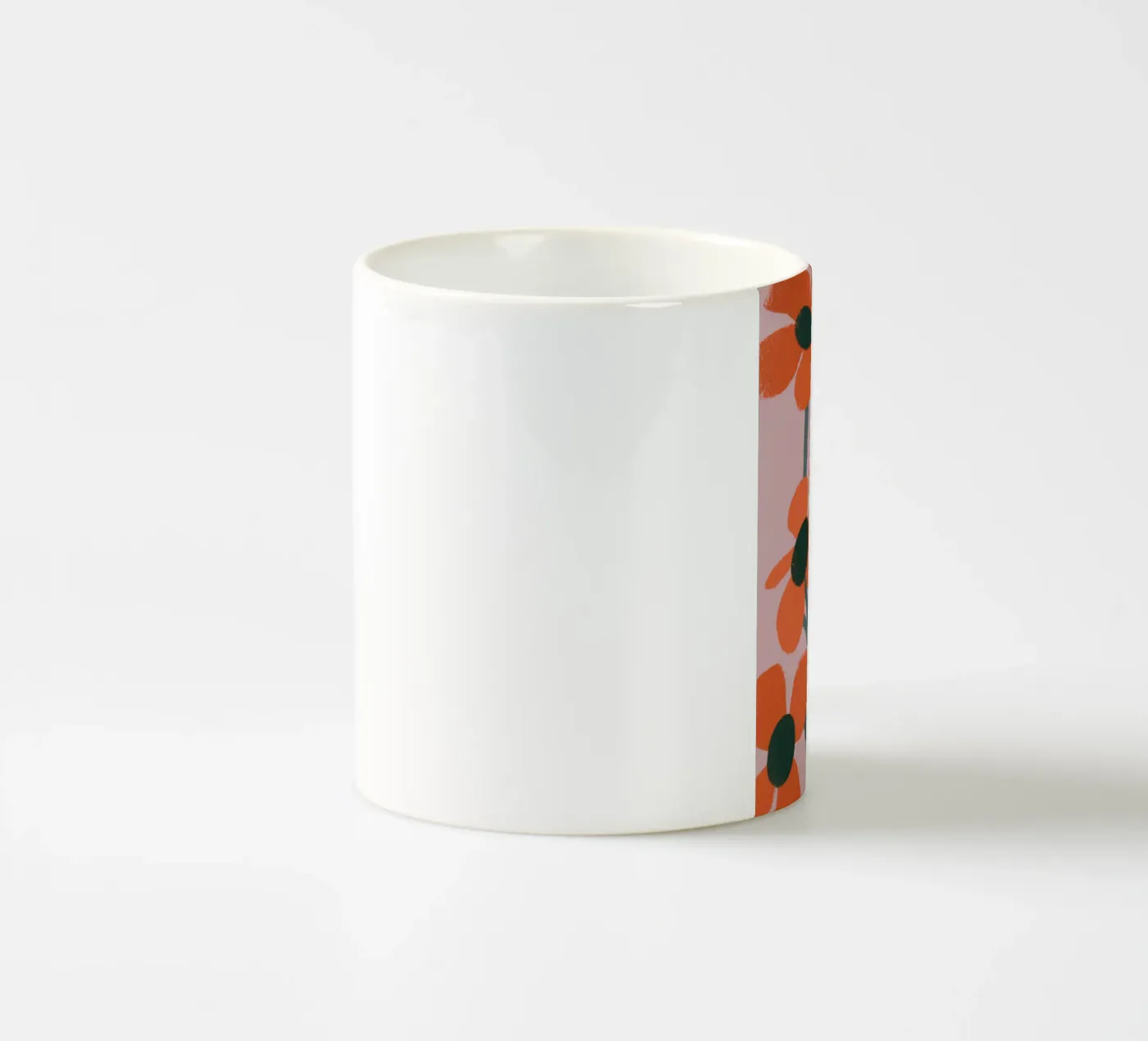 Orange Flowers Pattern ceramic mug by Kamera Obskura