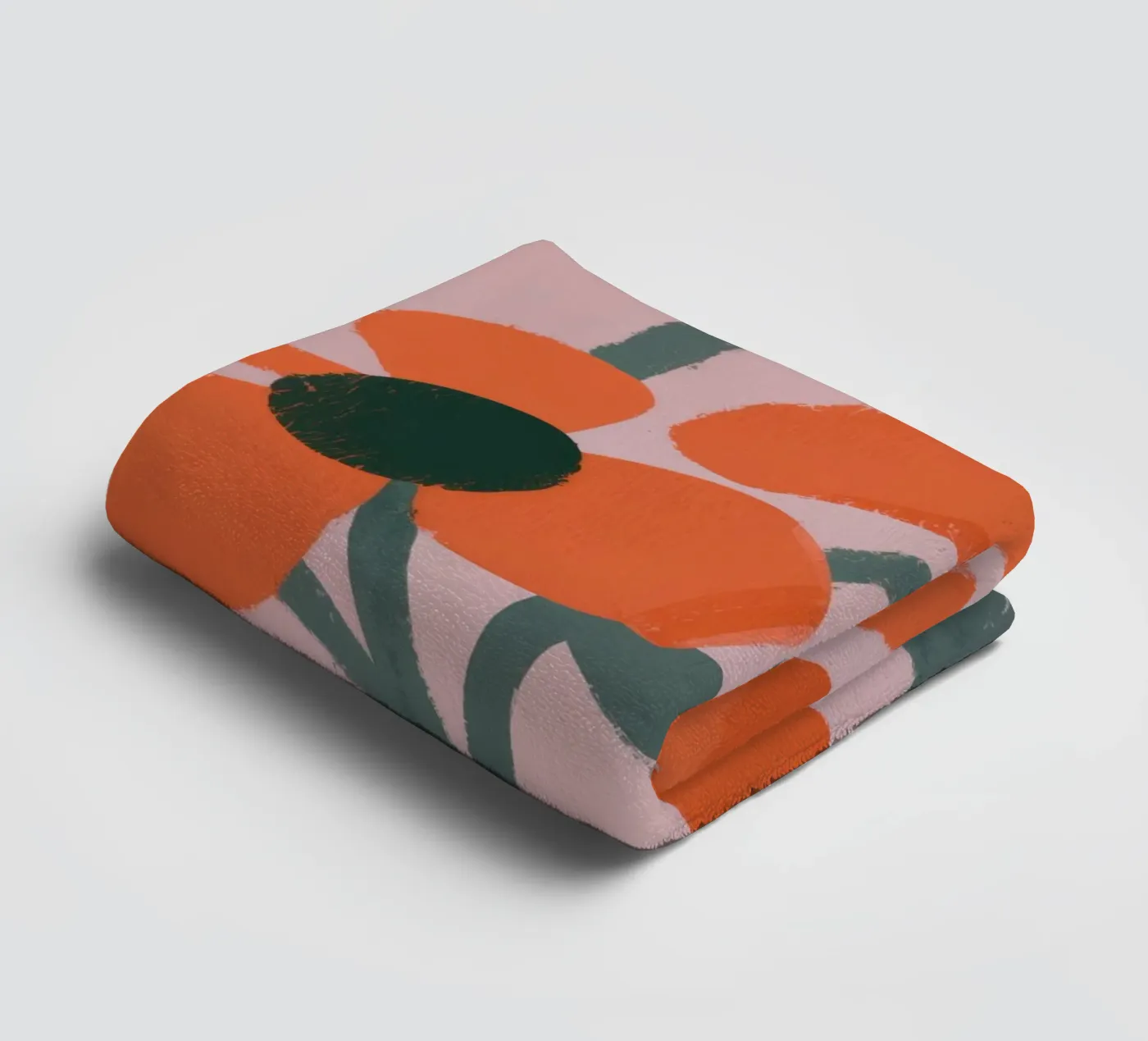 Orange Flowers Pattern towel by Kamera Obskura