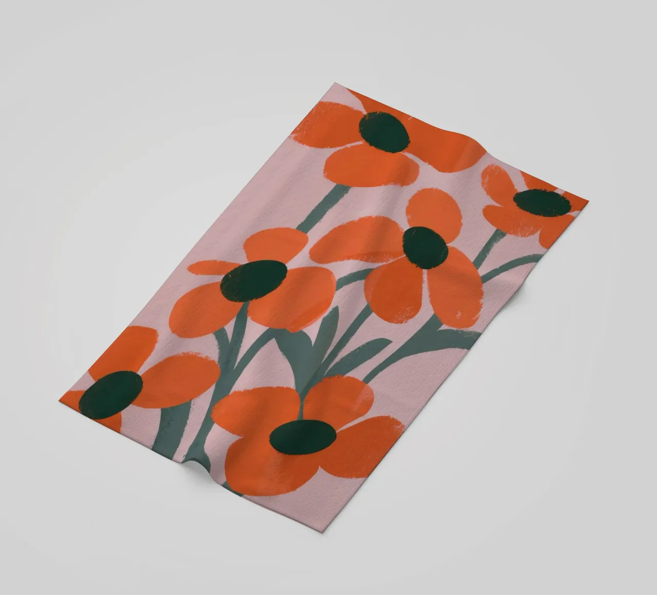 Motivo dei fiori arancioni telo mare da Kamera Obskura