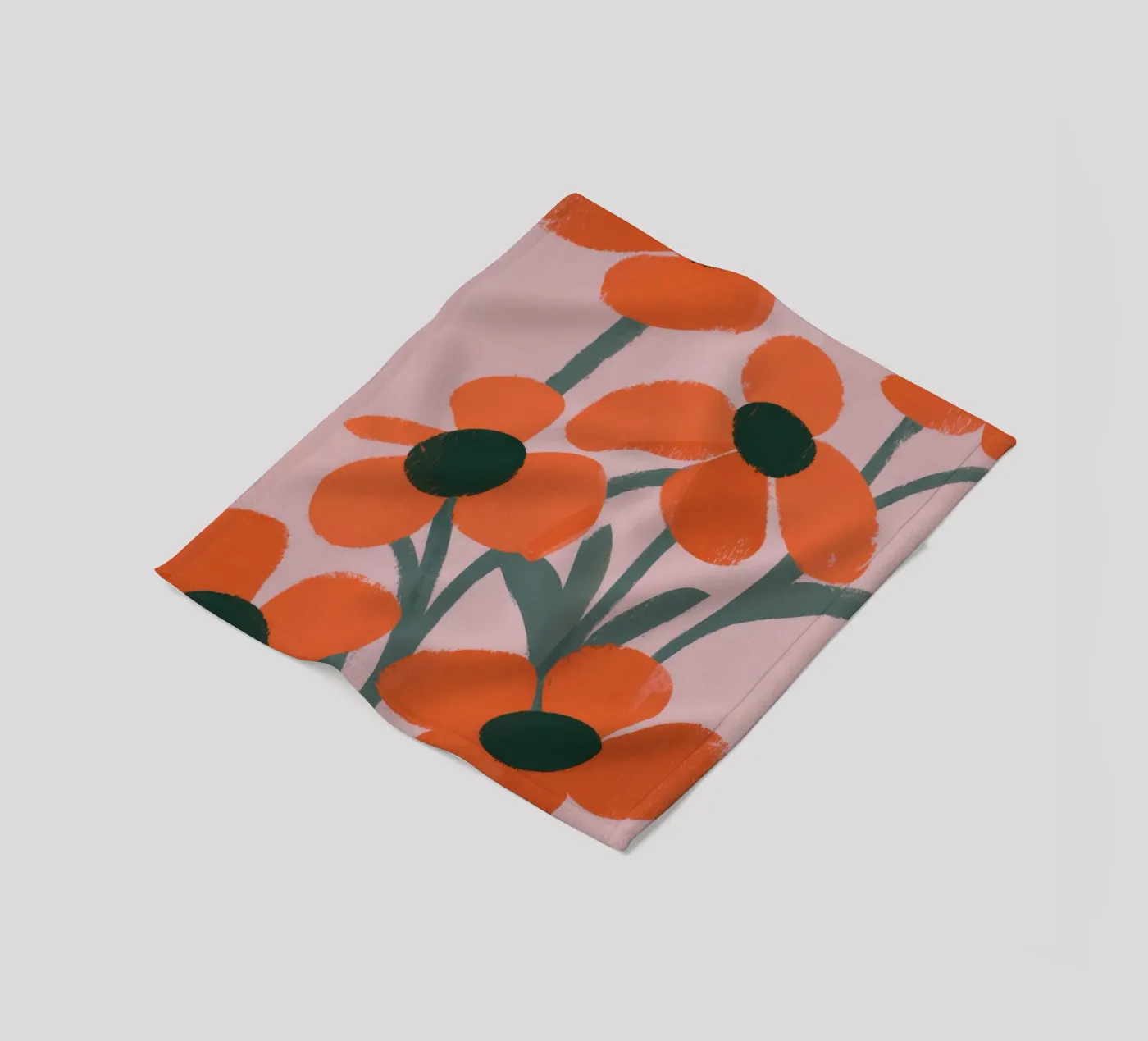 Motivo dei fiori arancioni coperta in pile da Kamera Obskura