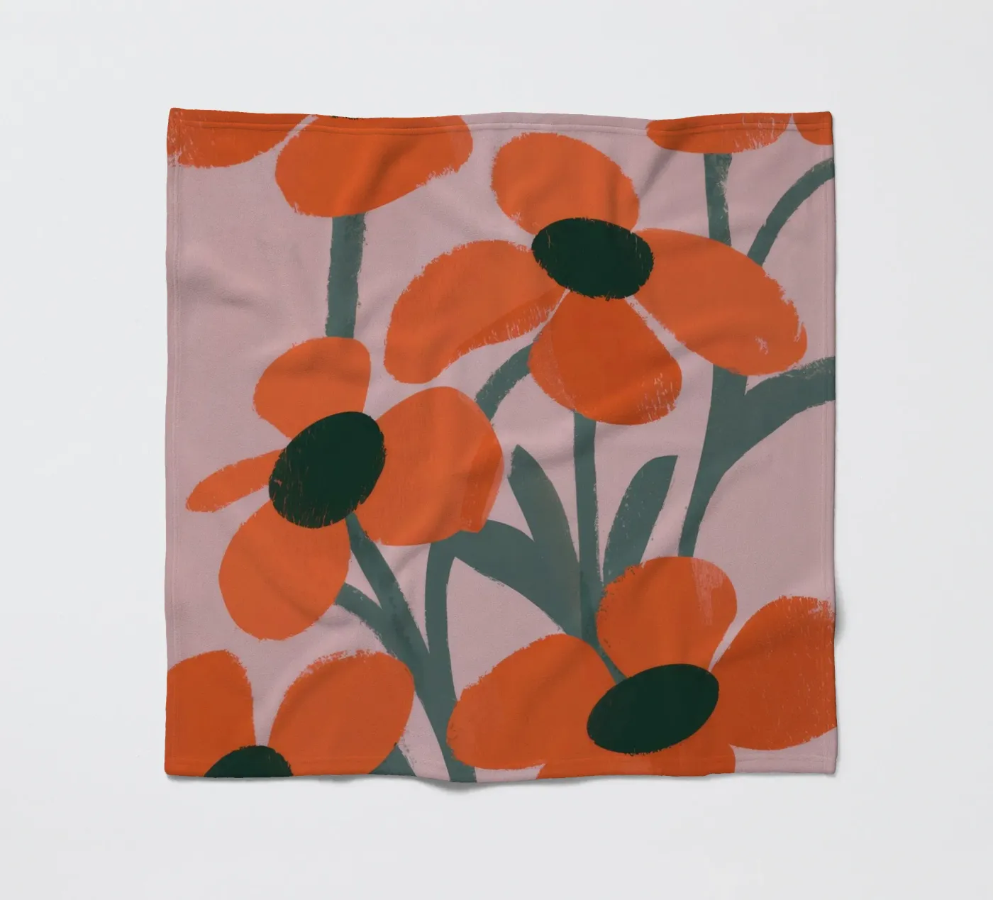 Motivo dei fiori arancioni coperta in pile da Kamera Obskura