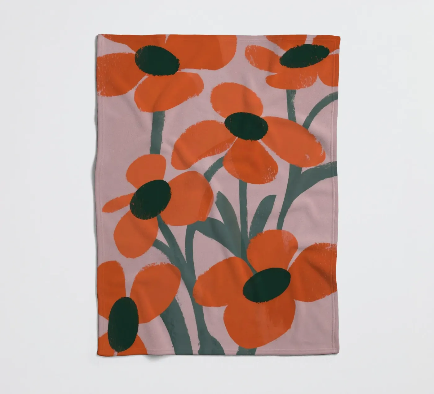 Motivo dei fiori arancioni coperta in pile da Kamera Obskura