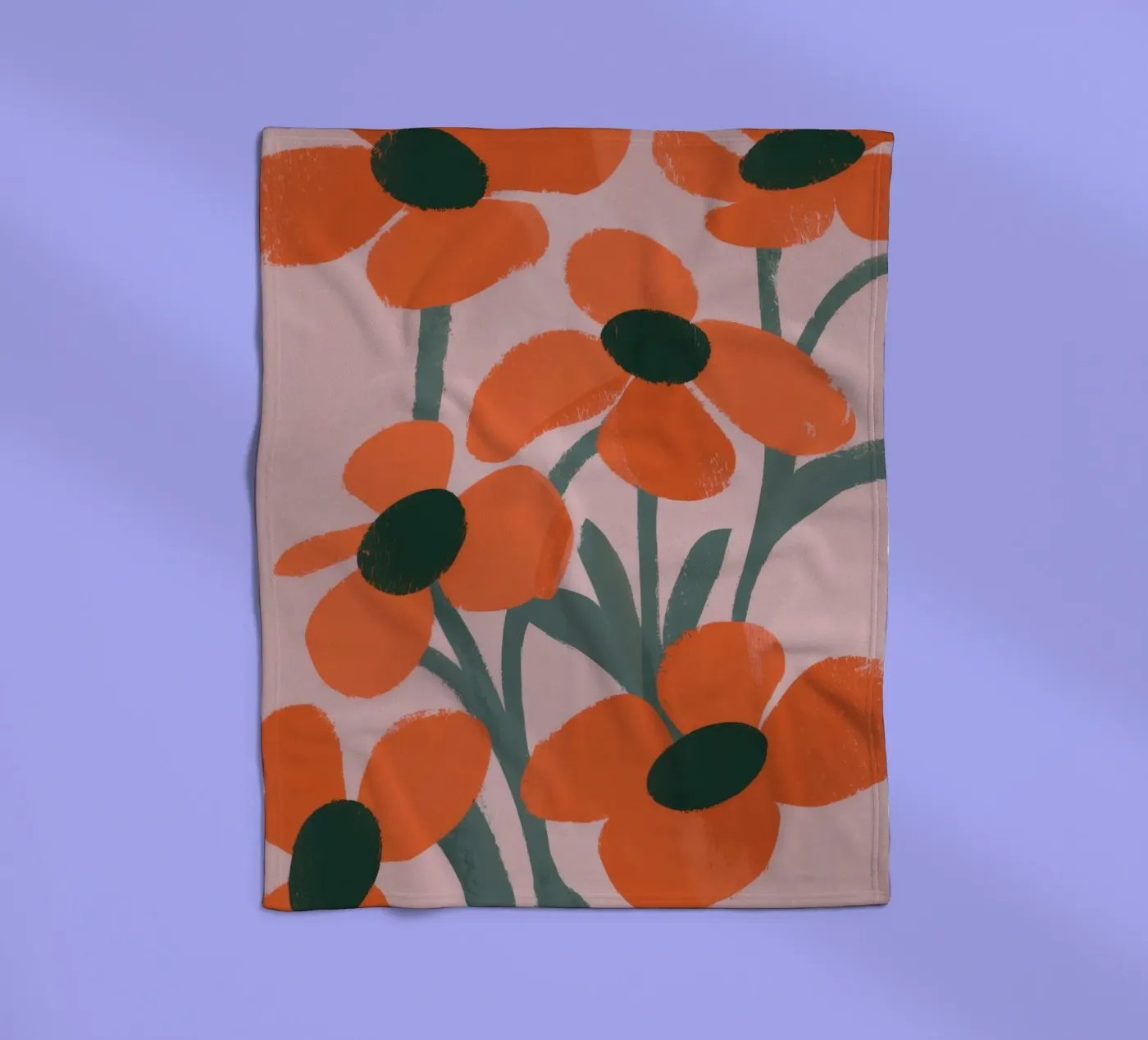 Motivo dei fiori arancioni coperta in pile da Kamera Obskura