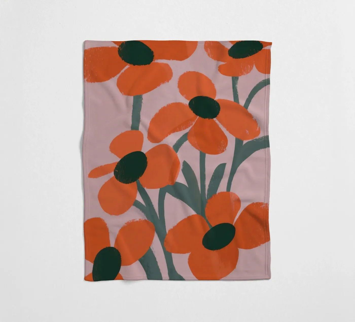 Motivo dei fiori arancioni coperta in pile da Kamera Obskura