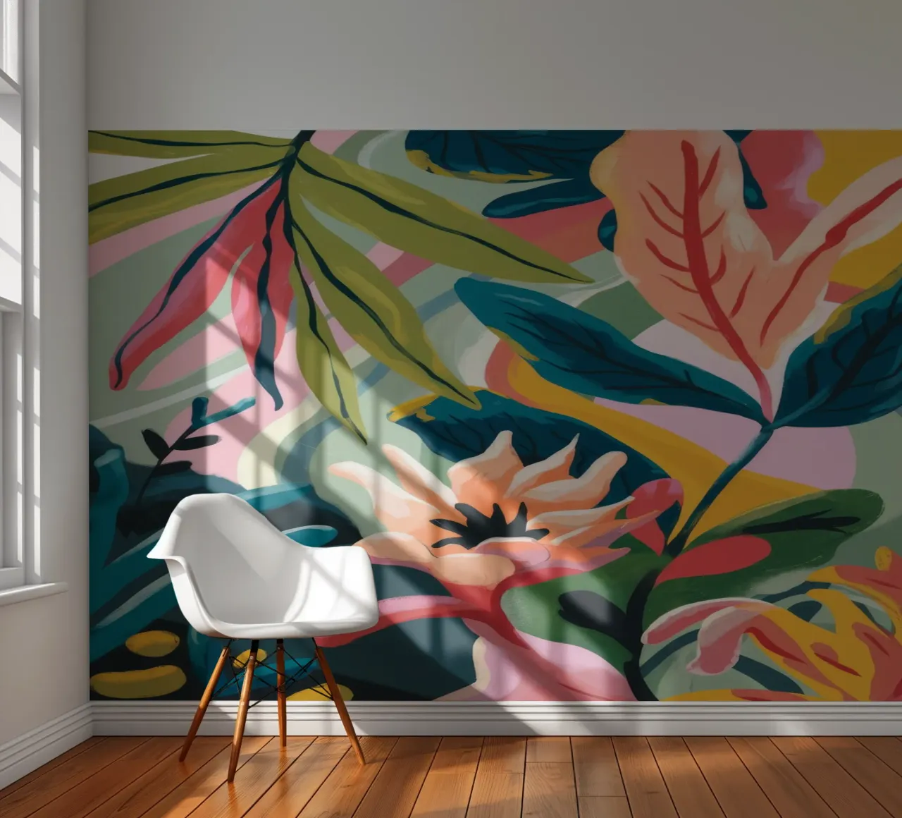 Tropical Leaves Flowers photo wallpaper by Kamera Obskura