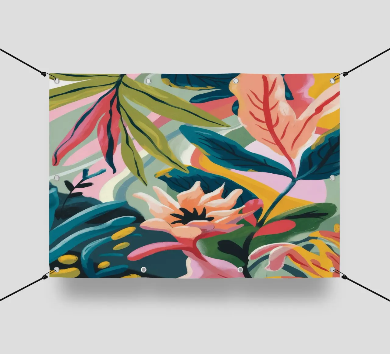 Tropische bladeren Bloemen pvc-zeil van Kamera Obskura