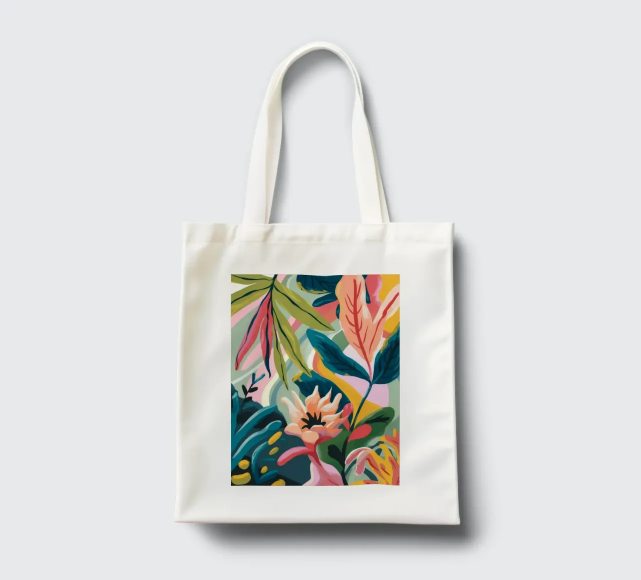 Tropical Leaves Flowers tote bag by Kamera Obskura