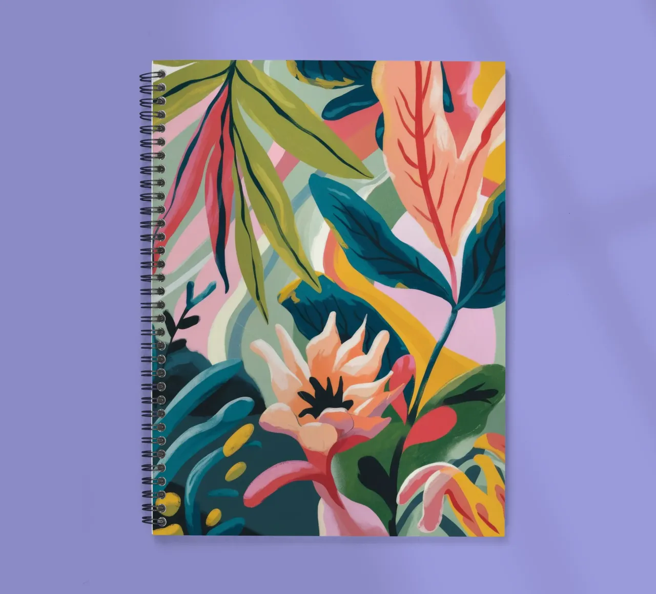 Tropical Leaves Flowers spiral notebook by Kamera Obskura