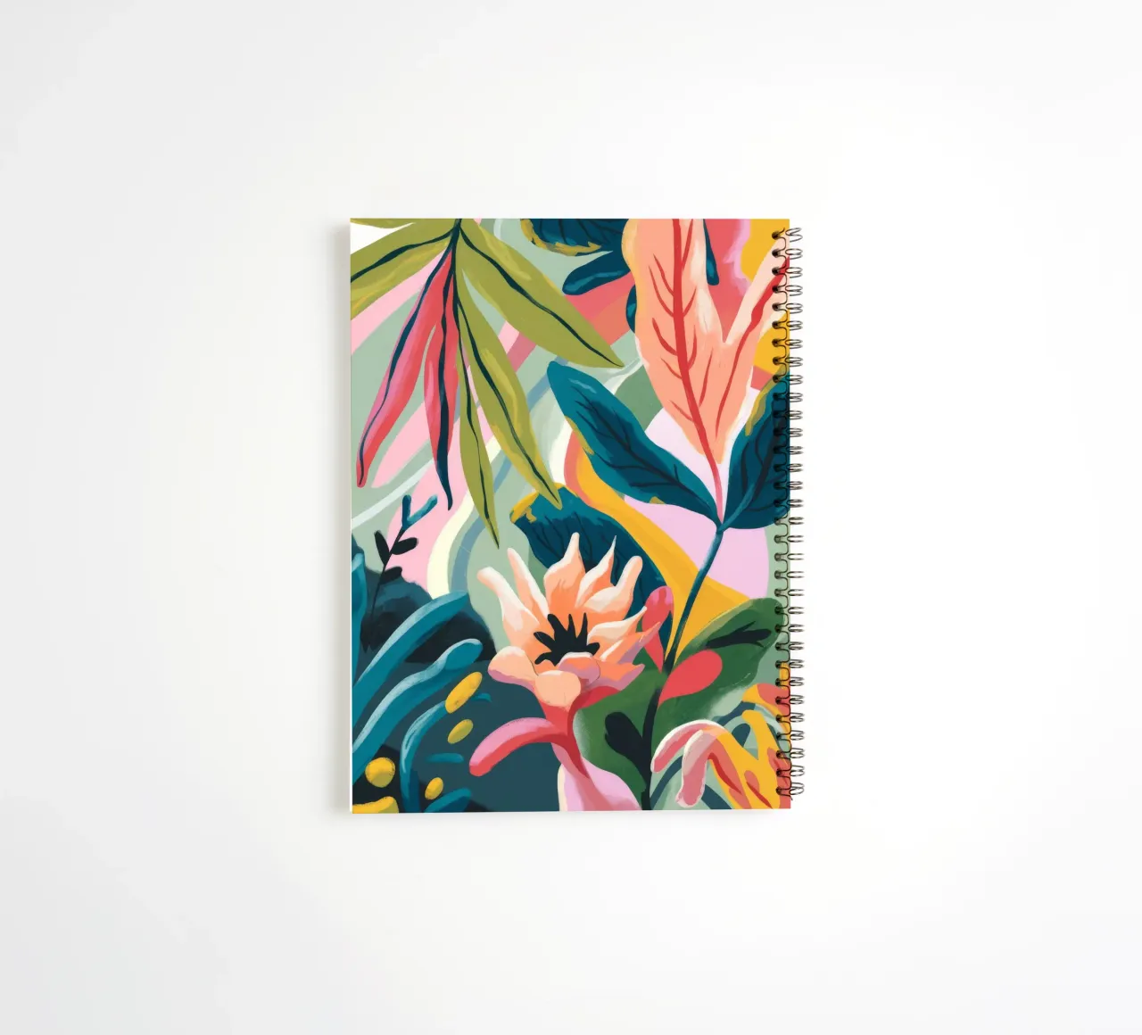 Tropical Leaves Flowers spiral notebook by Kamera Obskura