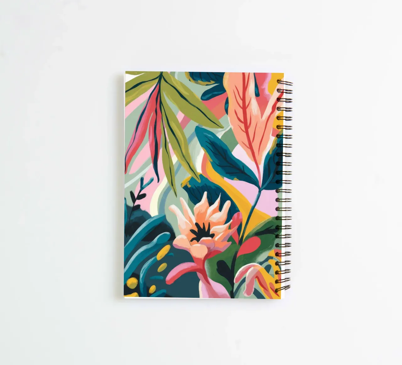 Tropical Leaves Flowers spiral notebook by Kamera Obskura