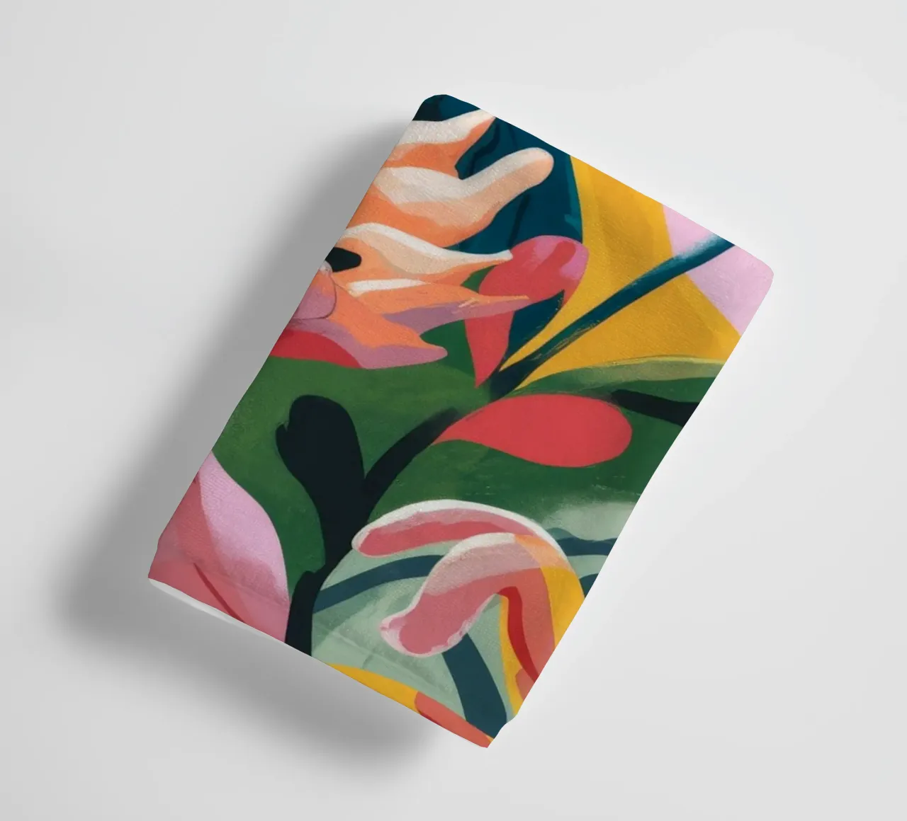 Tropical Leaves Flowers towel by Kamera Obskura