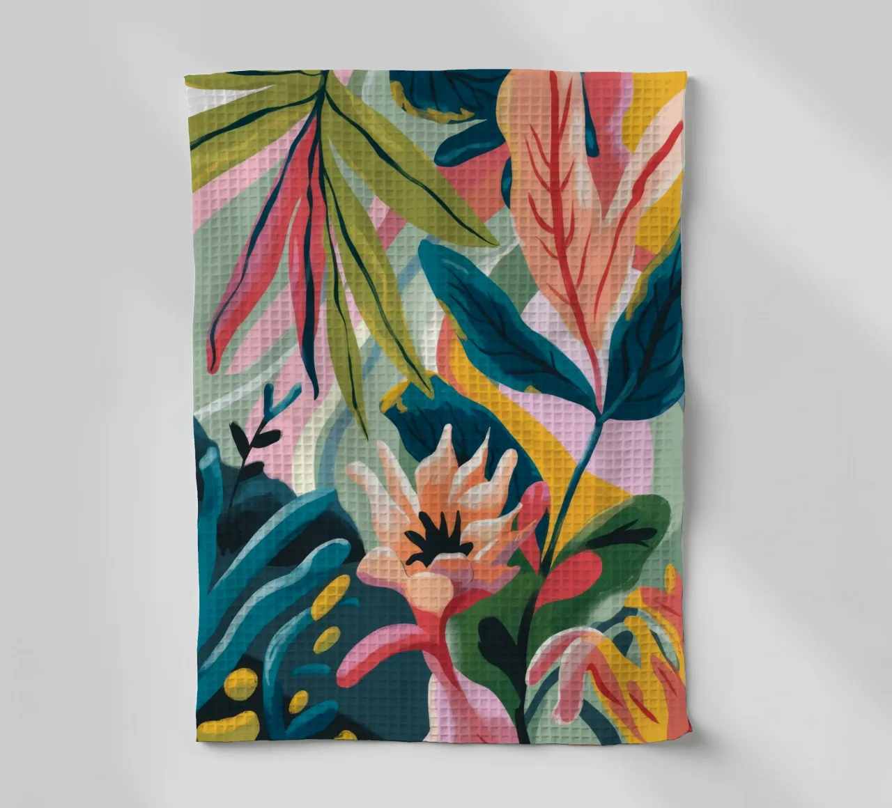 Fiori di foglie tropicali canovaccio da cucina da Kamera Obskura