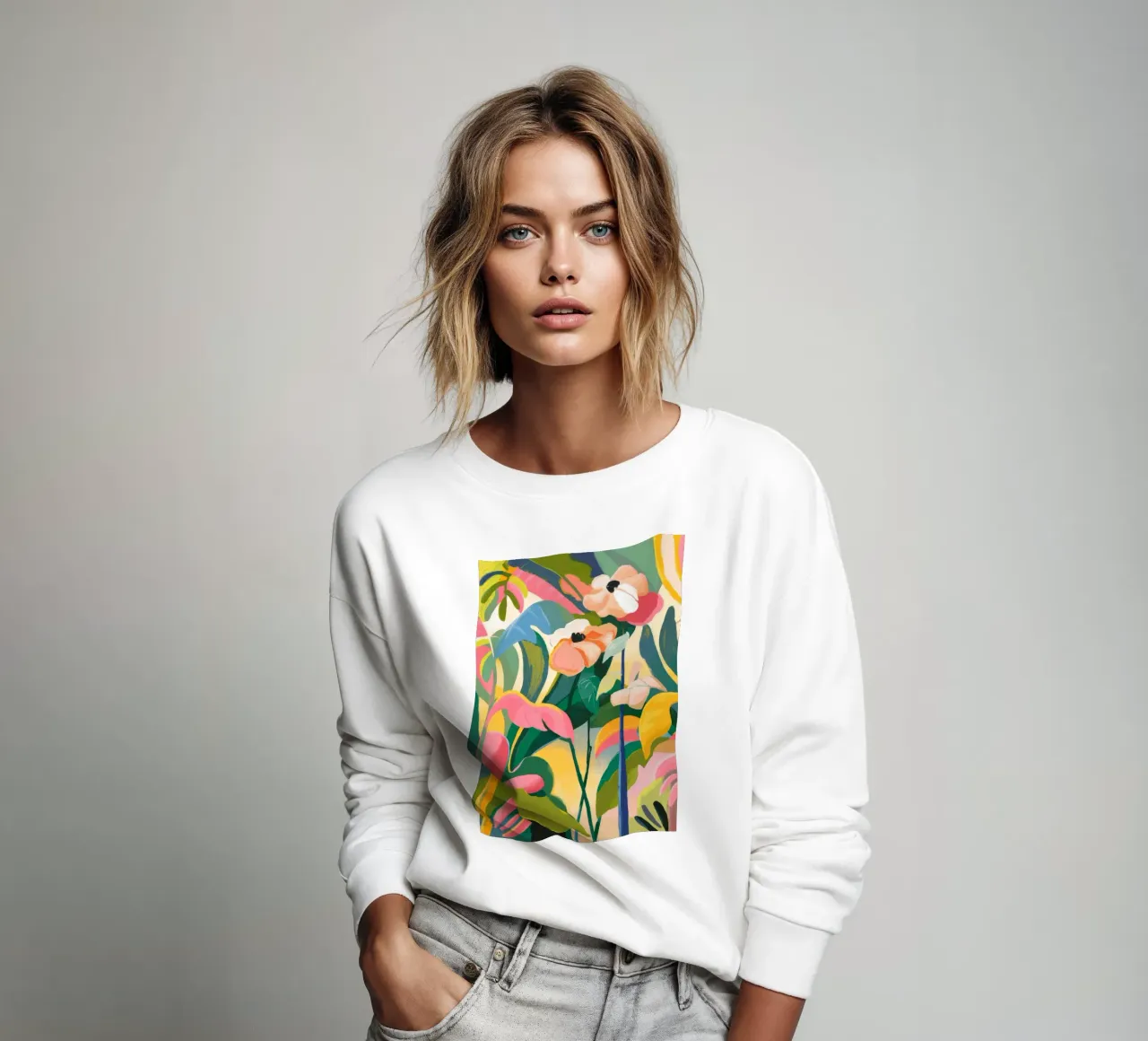 Kleurrijk bloemenlandschap sweatshirt van Kamera Obskura