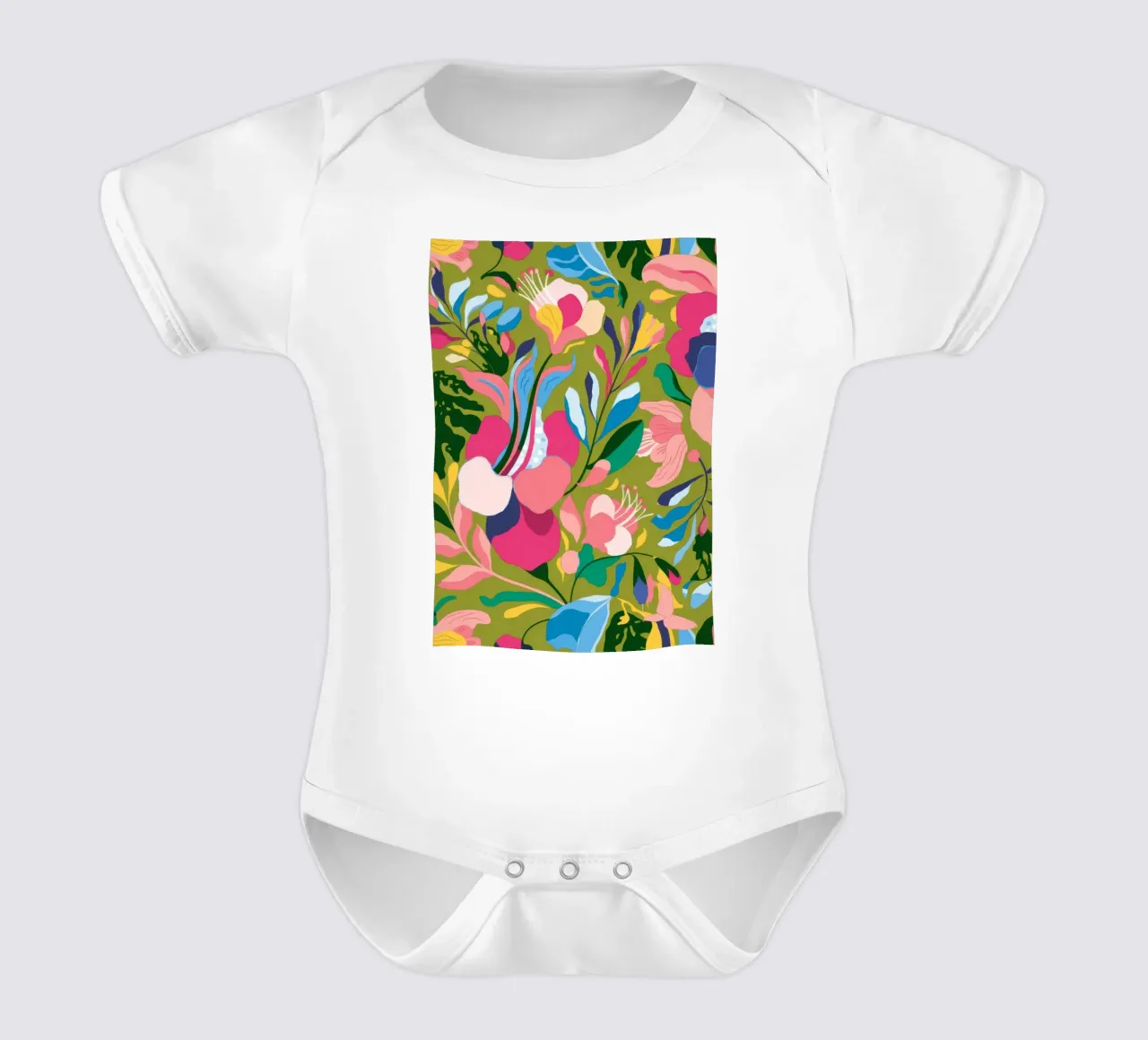 Abstracte bloemenexplosie babyrompertje korte mouwen van Kamera Obskura