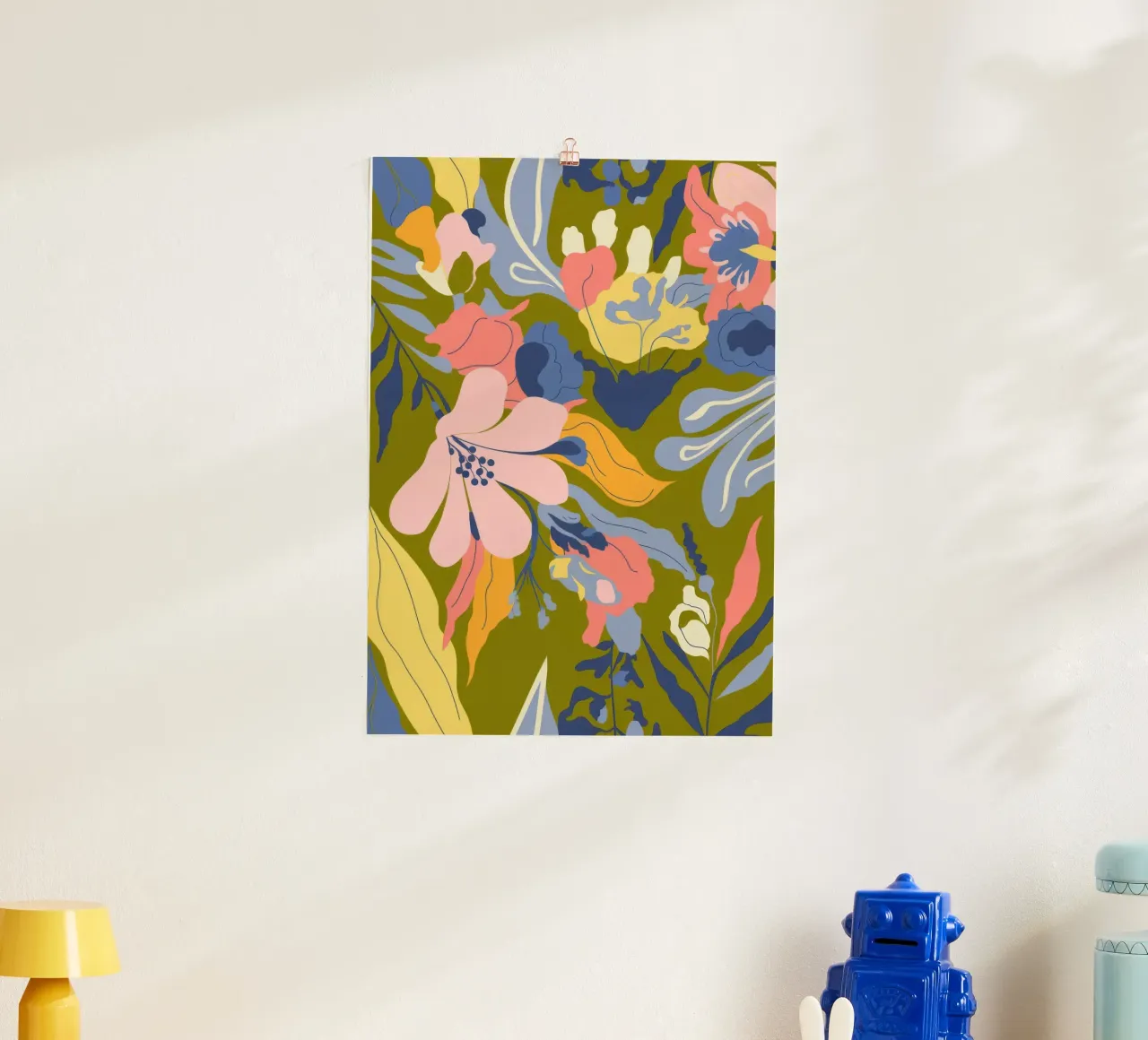 Mix floreale pastello poster con telaio in plastica da Kamera Obskura