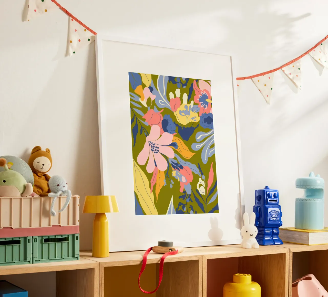 Mix floreale pastello poster con telaio in plastica da Kamera Obskura