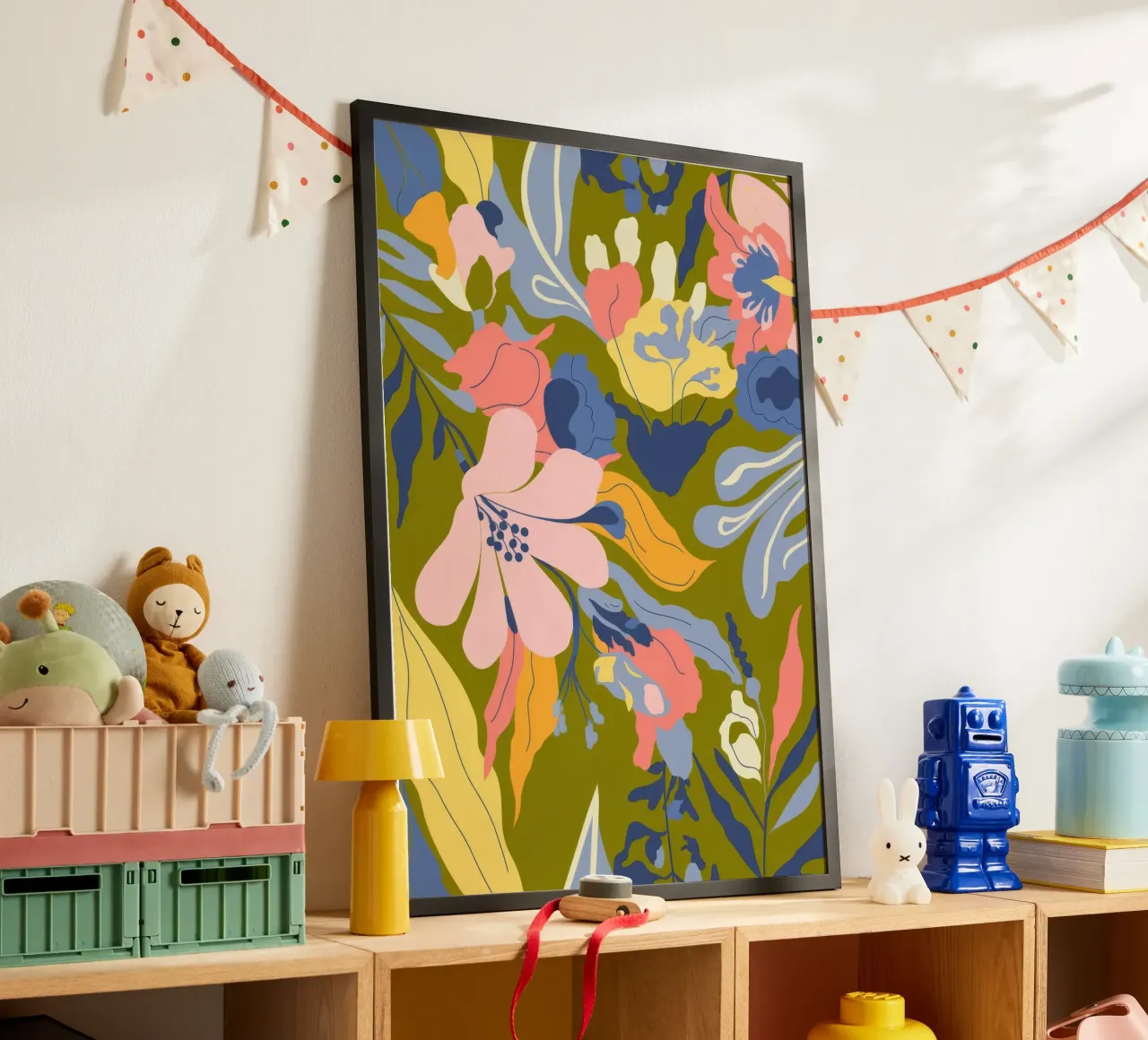 Mix floreale pastello poster con telaio in plastica da Kamera Obskura