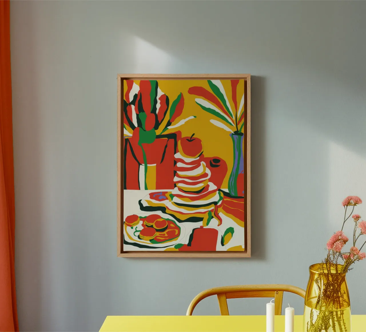 Levendig feest canvas met Baklijst van Kamera Obskura