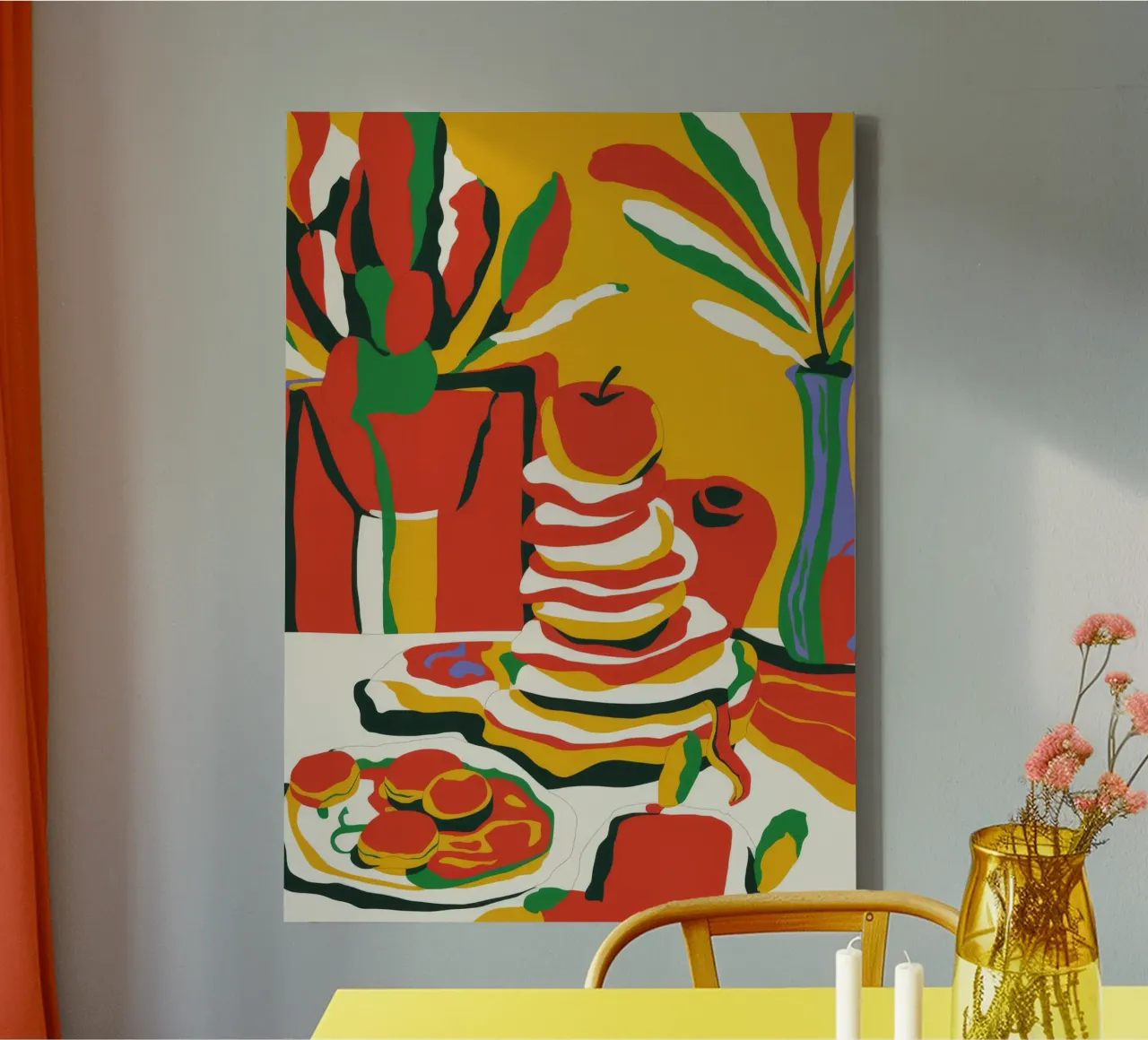 Levendig feest canvas met Baklijst van Kamera Obskura