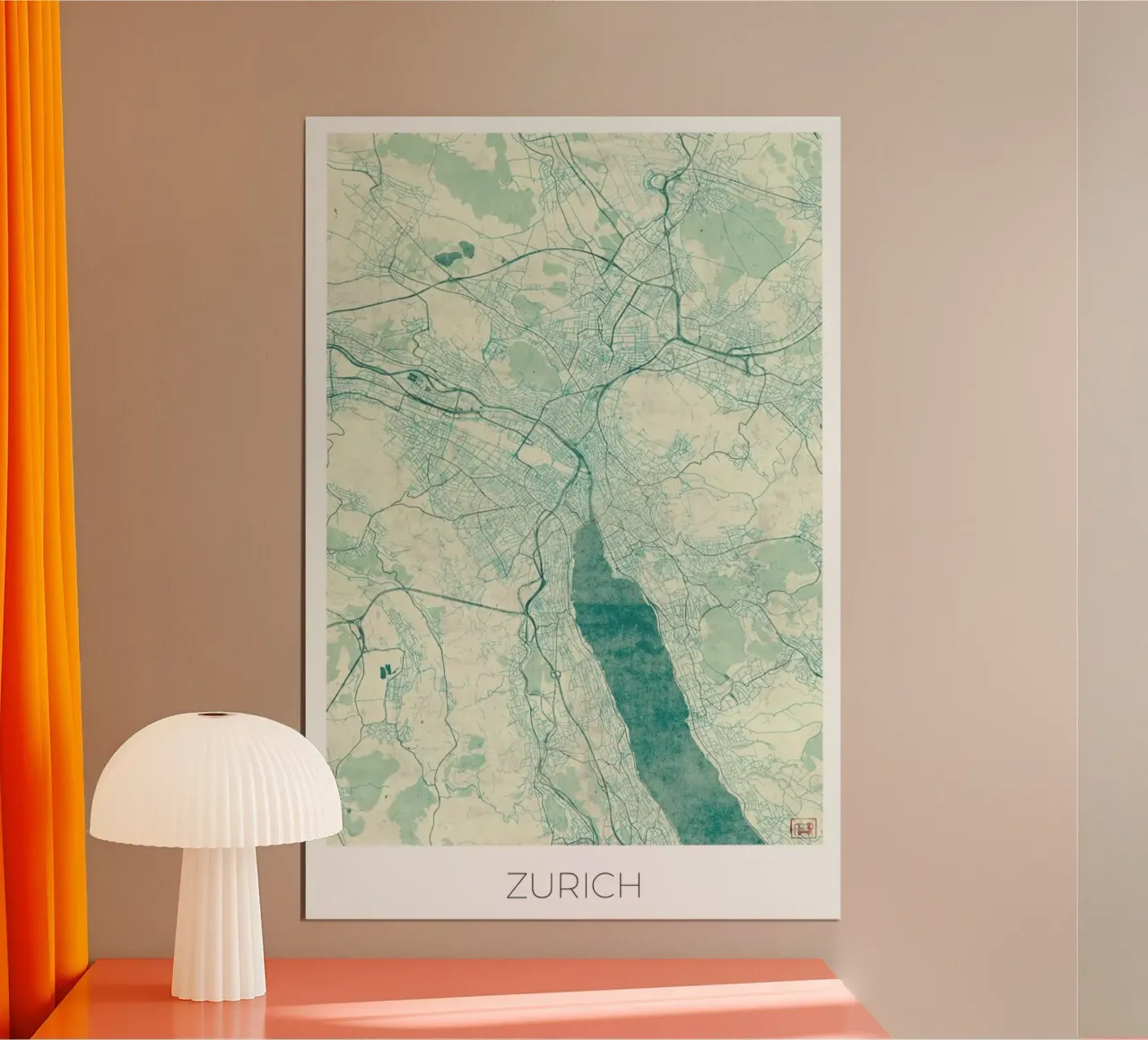 Zurich Vintage poster con telaio in alluminio da Hubert Roguski